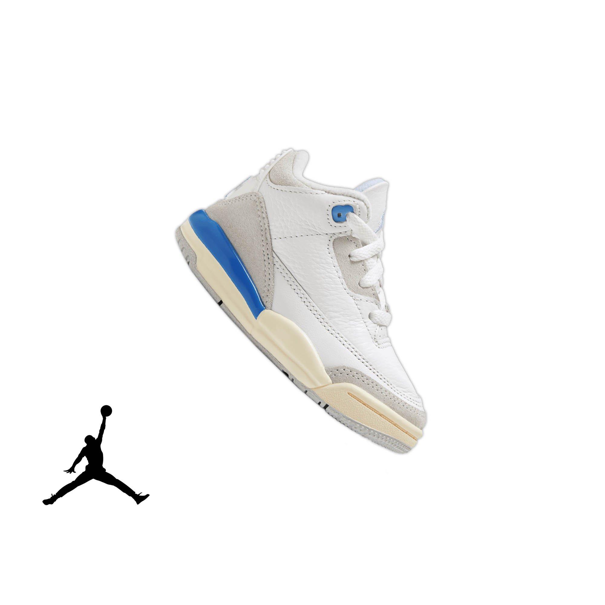 Jordan 3 Retro "Lucky Shorts" Toddler Kids' Shoe -  SUMMIT WHITE/HYDROGEN BLUE/LEGEND BLUE