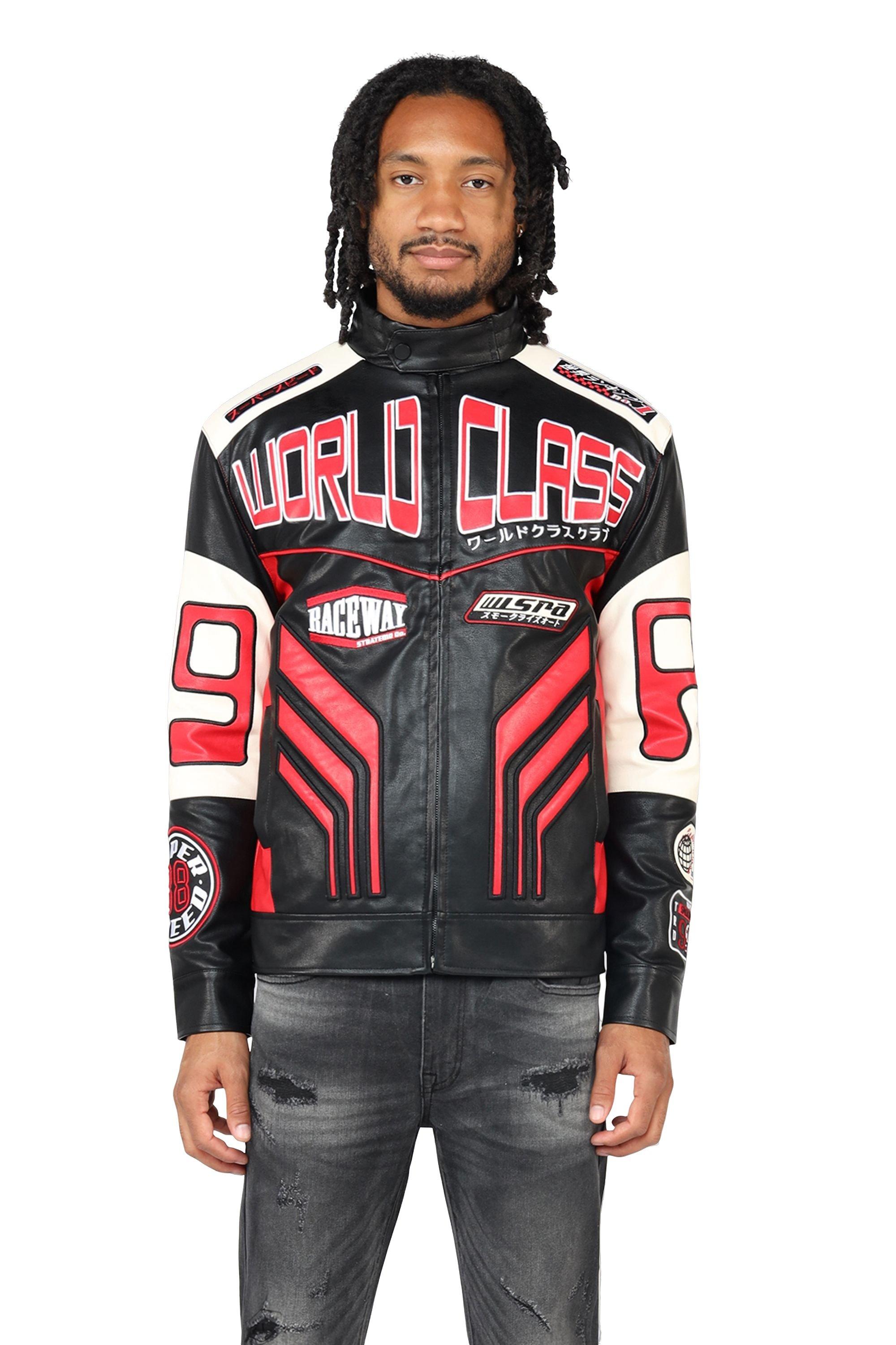 Smoke Rise Men's Racing Jacket - Red - BLACK/RED Thumbnail View 1