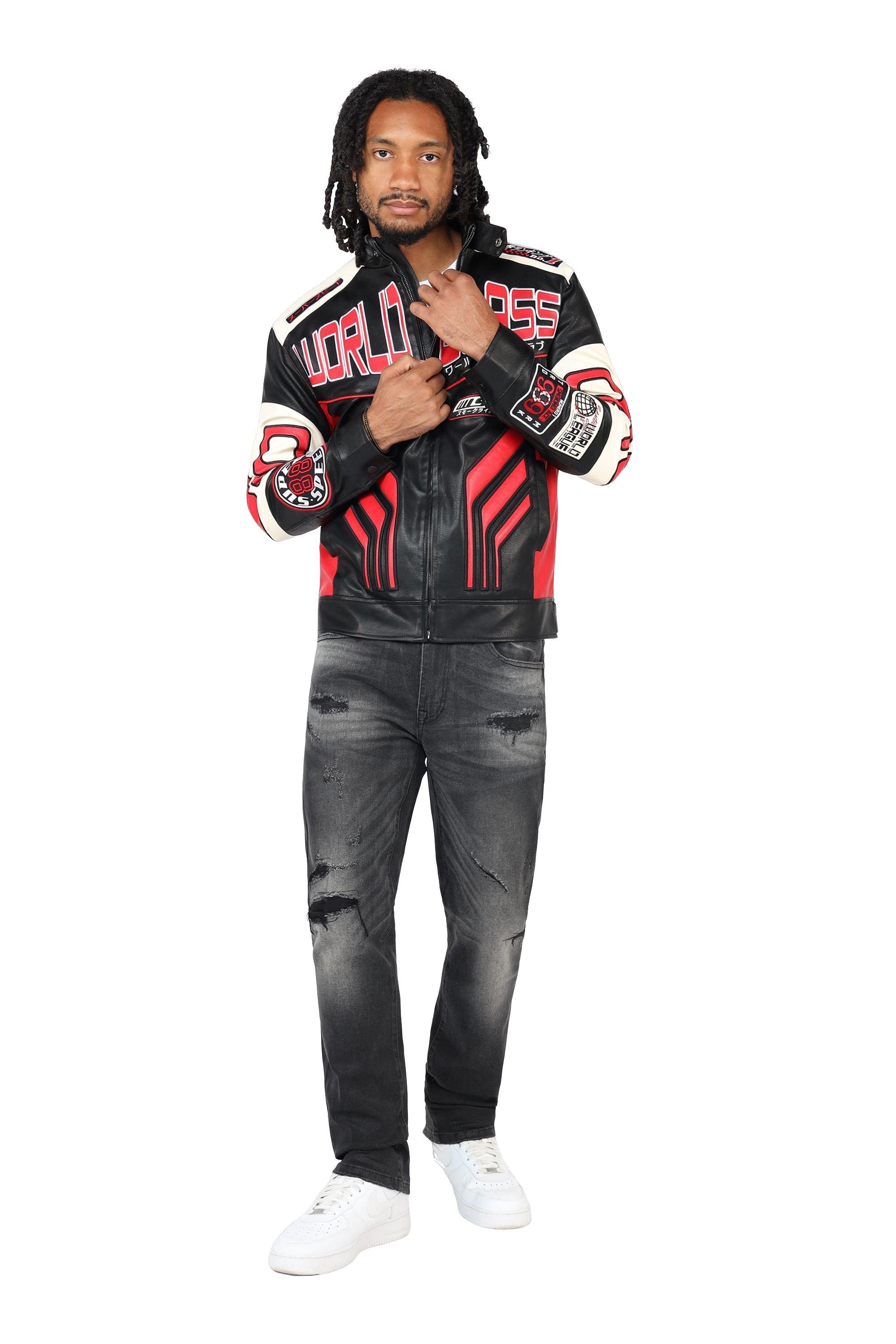 Smoke Rise Men's Racing Jacket - Red - BLACK/RED Thumbnail View 4