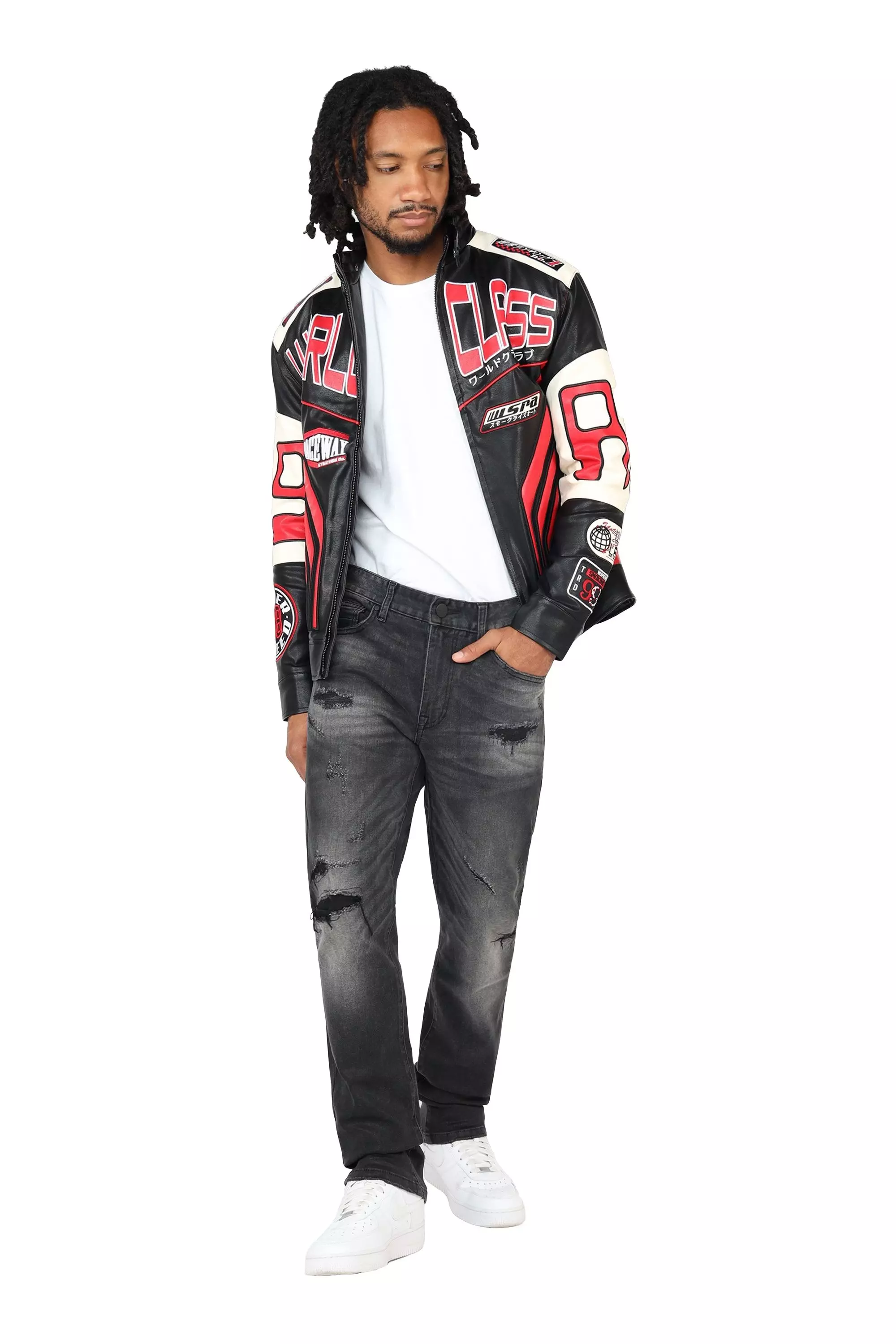 Smoke Rise Men's Racing Jacket - Red - BLACK/RED