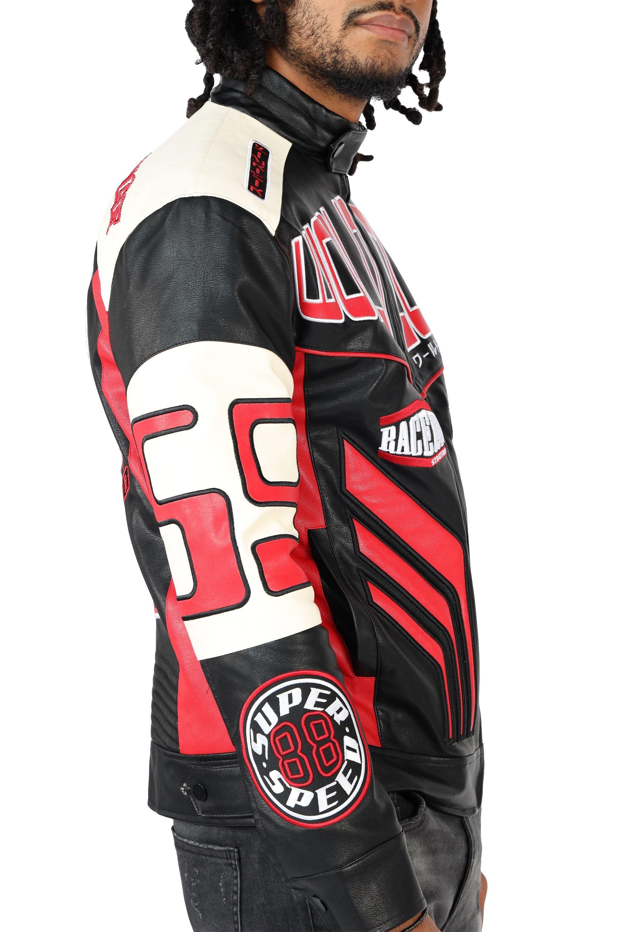 Smoke Rise Men's Racing Jacket - Red - BLACK/RED Thumbnail View 7