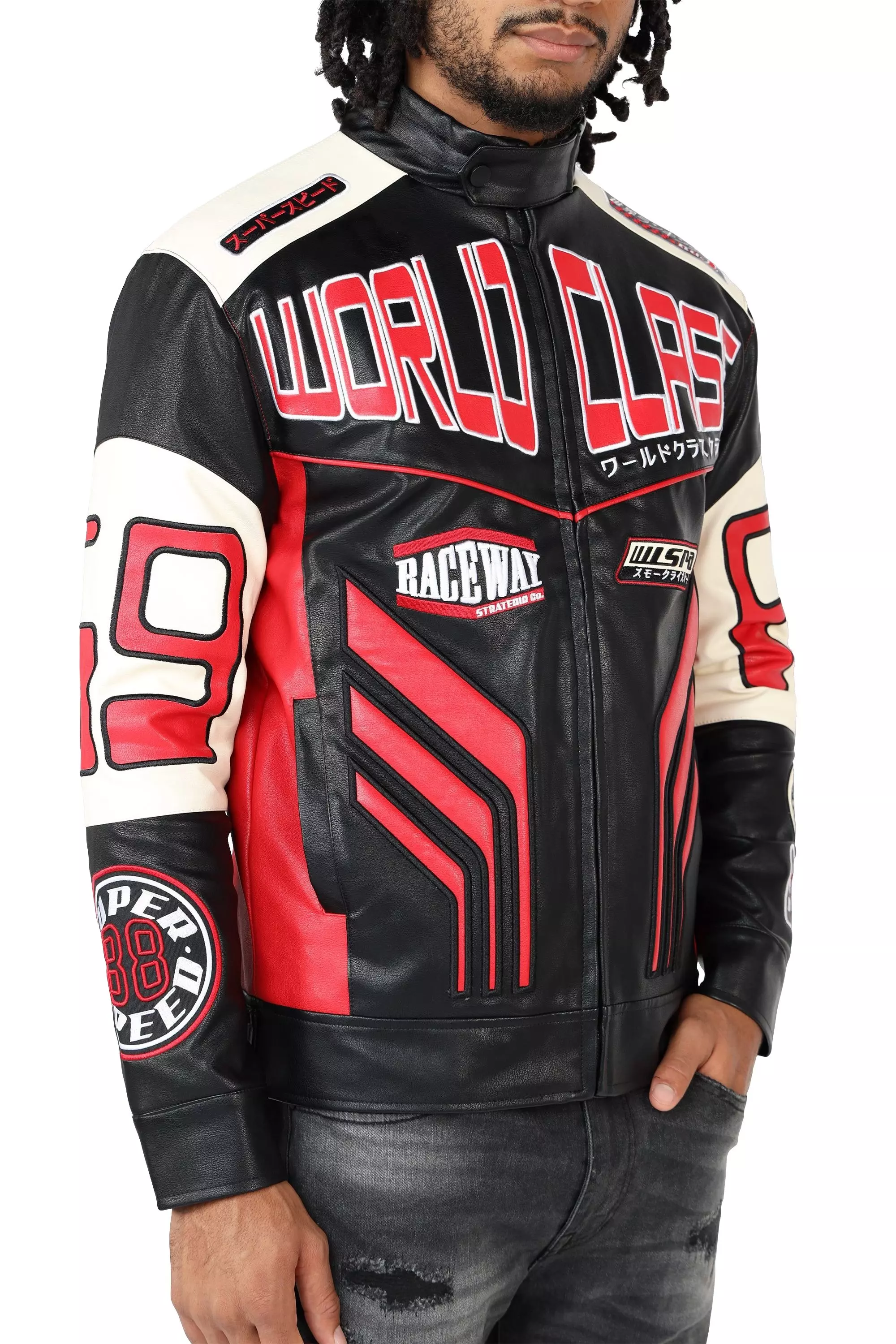 Smoke Rise Men's Racing Jacket - Red - BLACK/RED