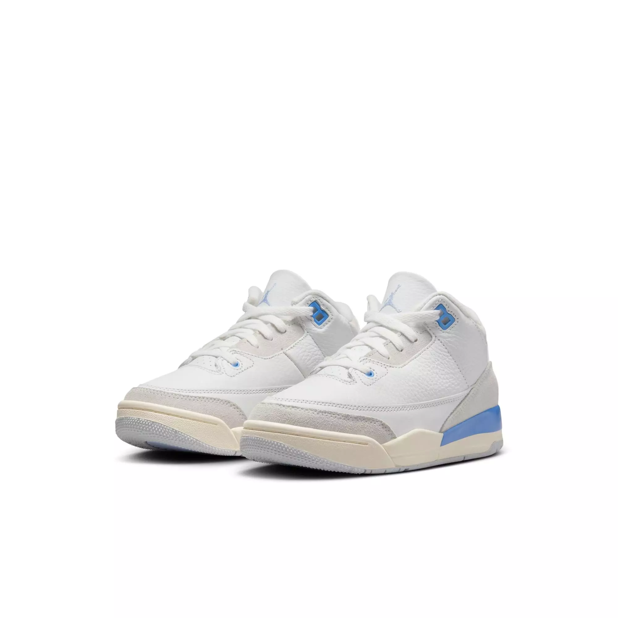 Jordan 3 Retro "Lucky Shorts" Preschool Kids' Shoe - SUMMIT WHITE/HYDROGEN BLUE/LEGEND BLUE