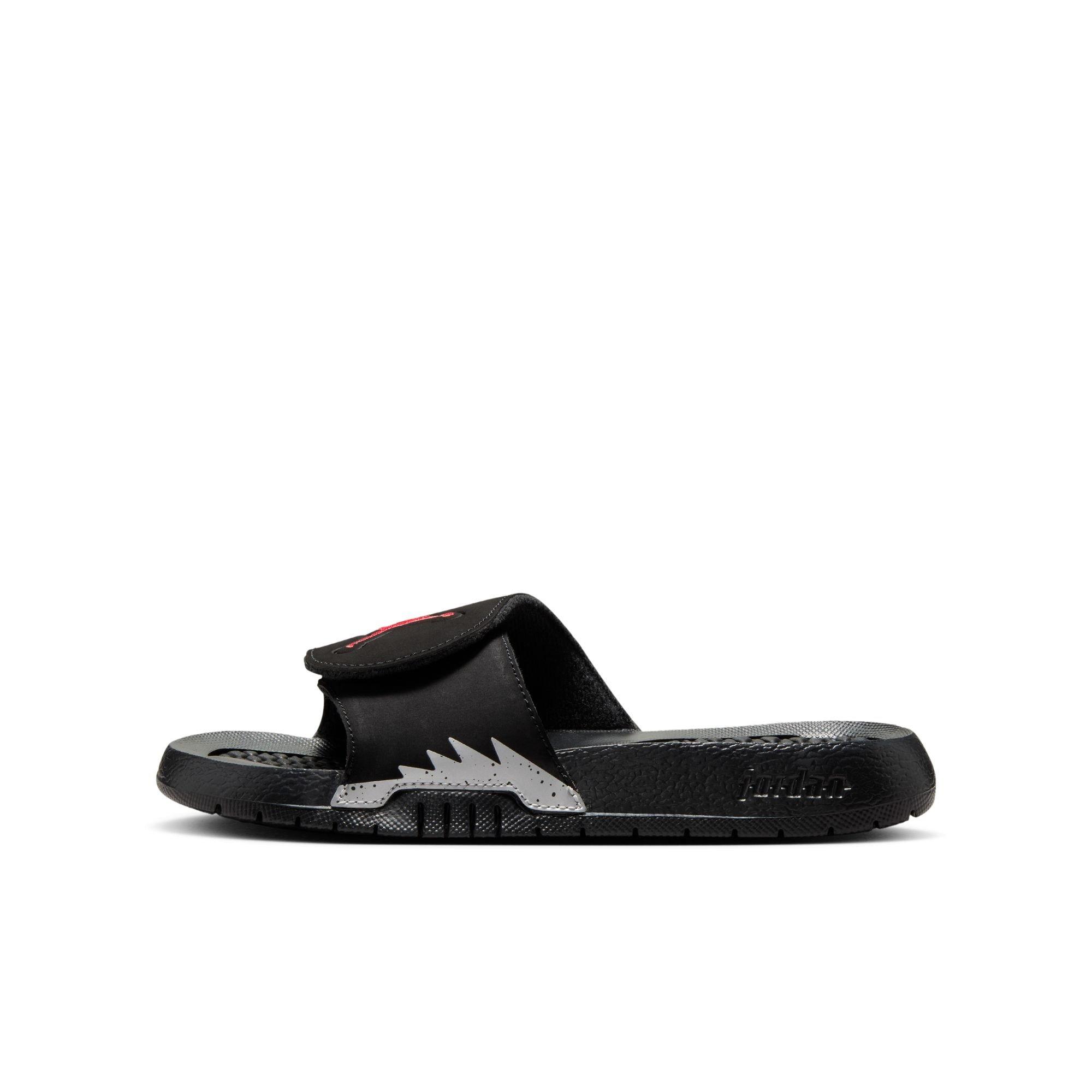 Jordan Hyrdro Retro 5 Grade School Boys' "Black/Fire Red/Silver" Slide