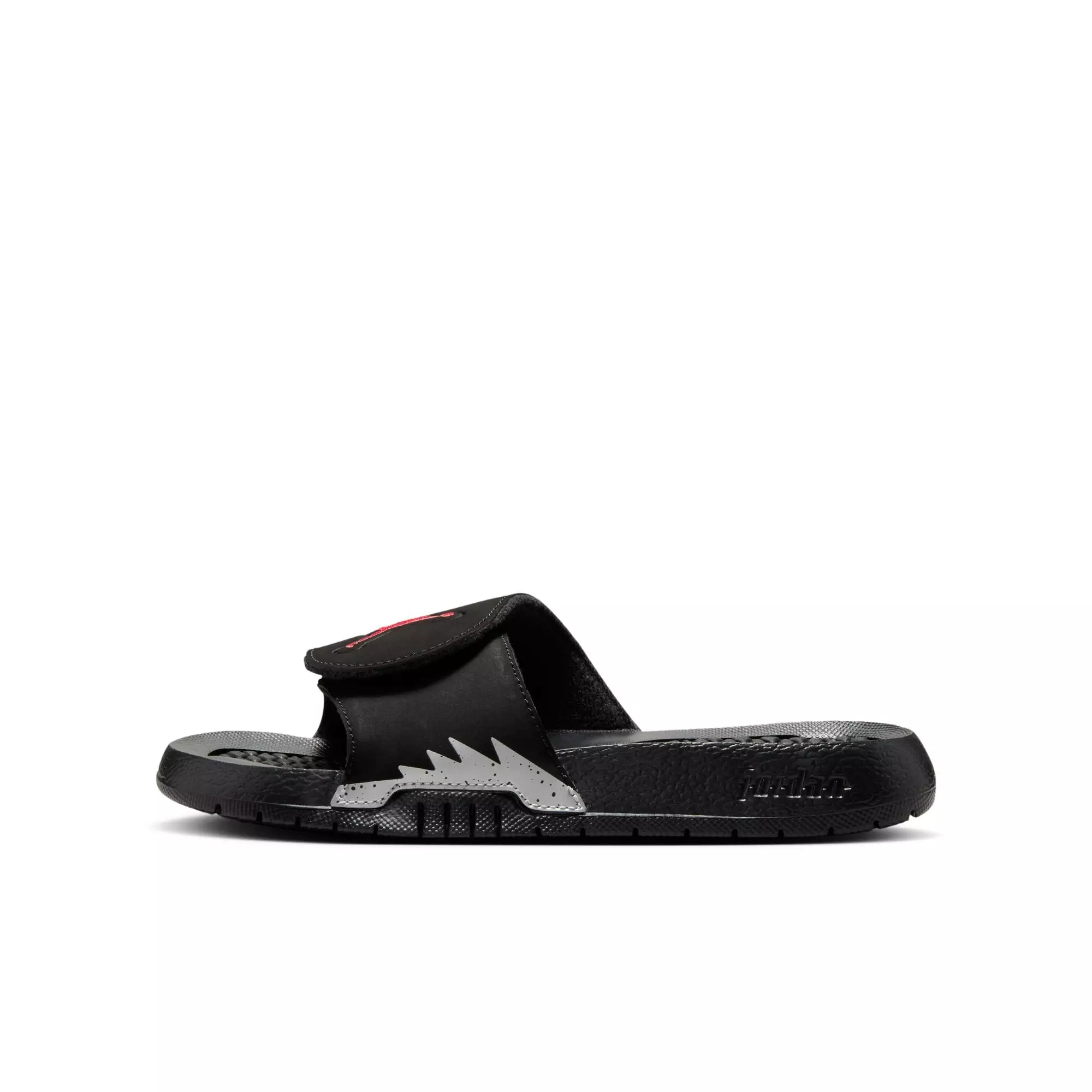 Jordan Hyrdro Retro 5 "Black/Fire Red/Silver" Grade School Boys' Slide - BLACK/RED