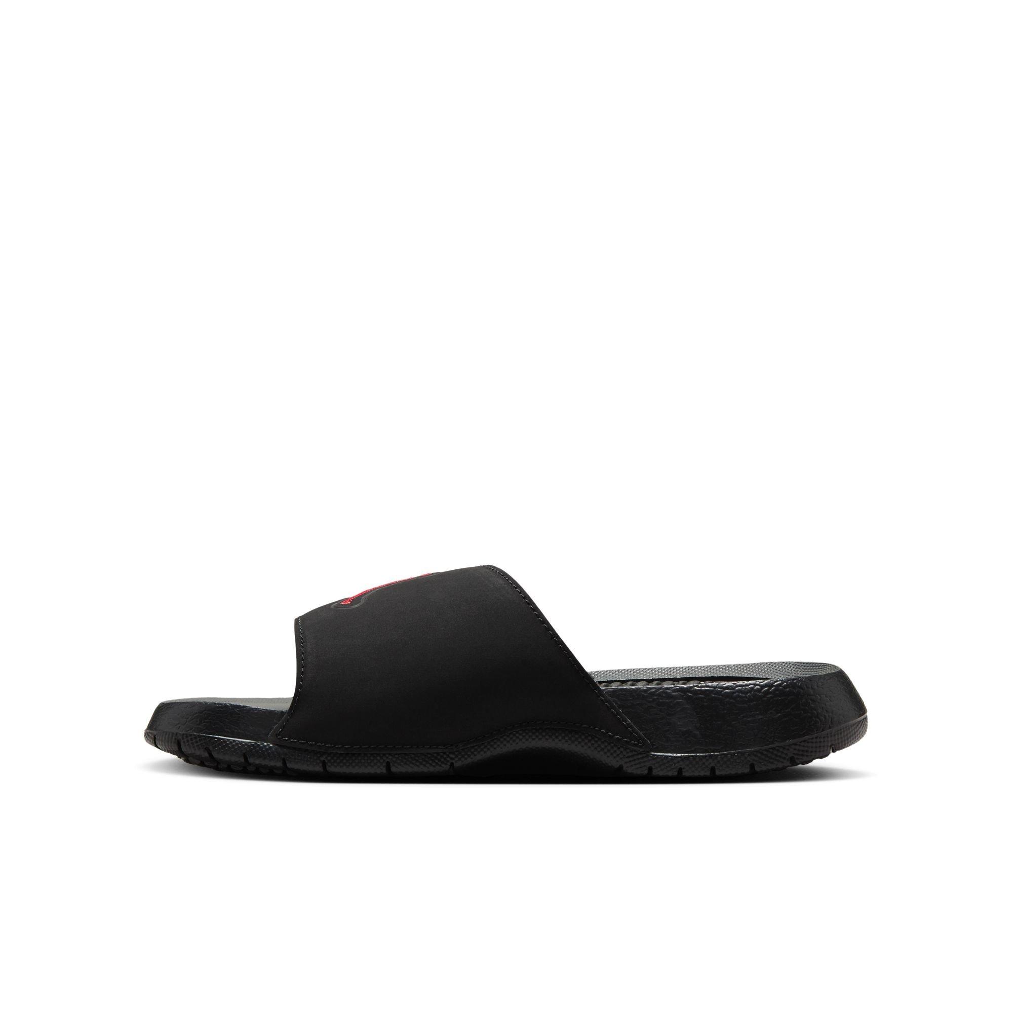 Jordan Hyrdro Retro 5 Grade School Boys' "Black/Fire Red/Silver" Slide