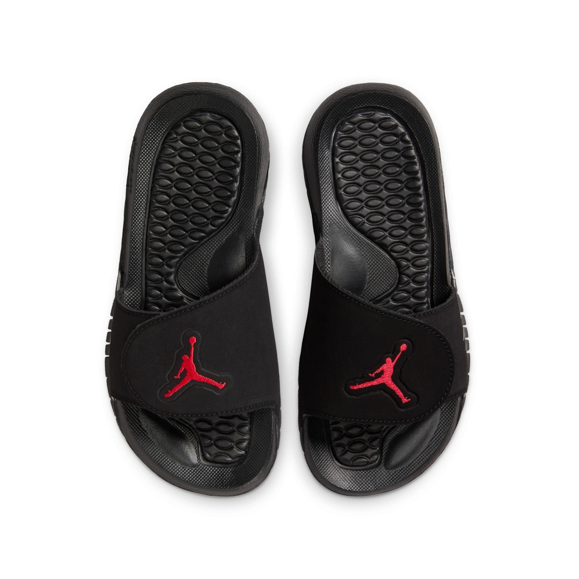 Jordan Hyrdro Retro 5 Grade School Boys' "Black/Fire Red/Silver" Slide