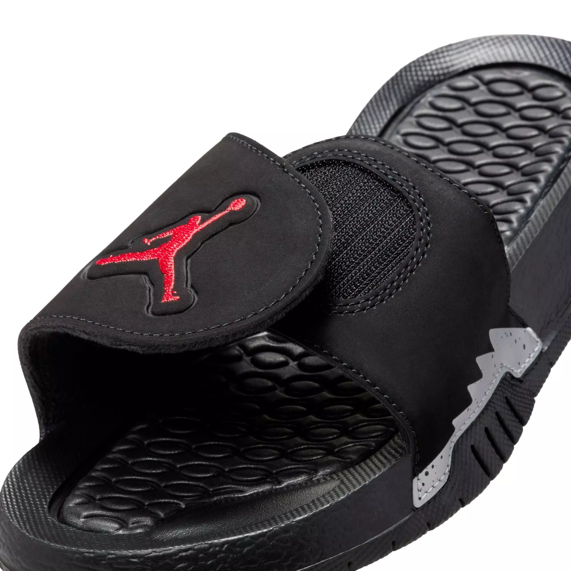 Jordan Hyrdro Retro 5 "Black/Fire Red/Silver" Grade School Boys' Slide - BLACK/RED