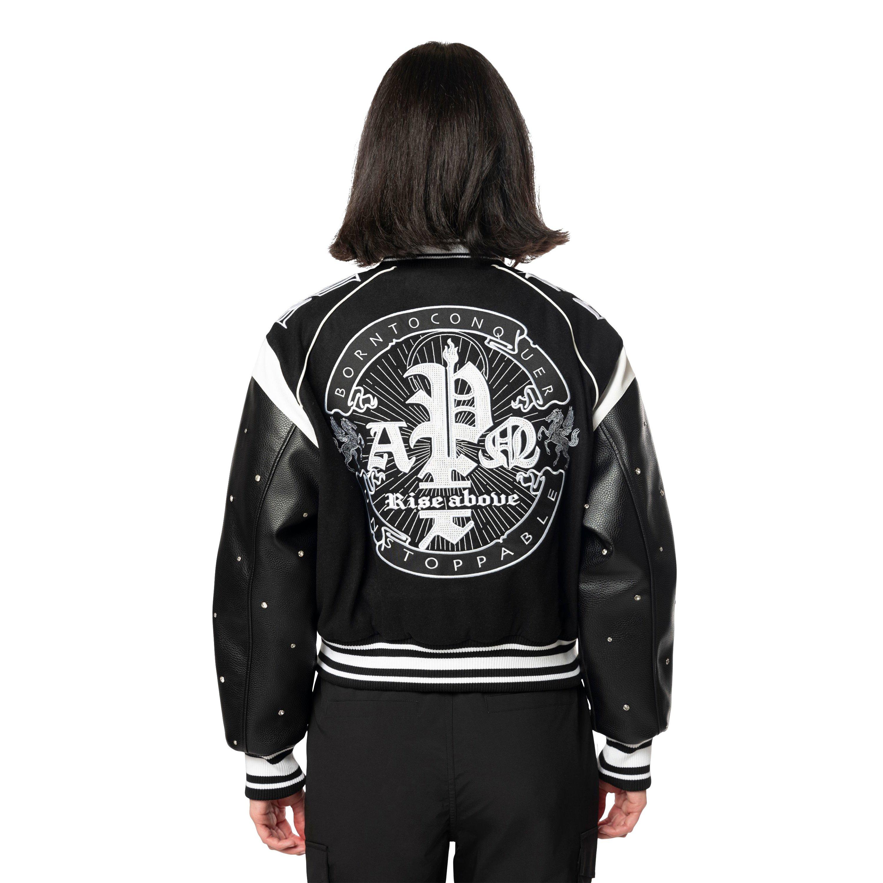 Grindhouse Rhinestone Varsity Women's Black Jacket