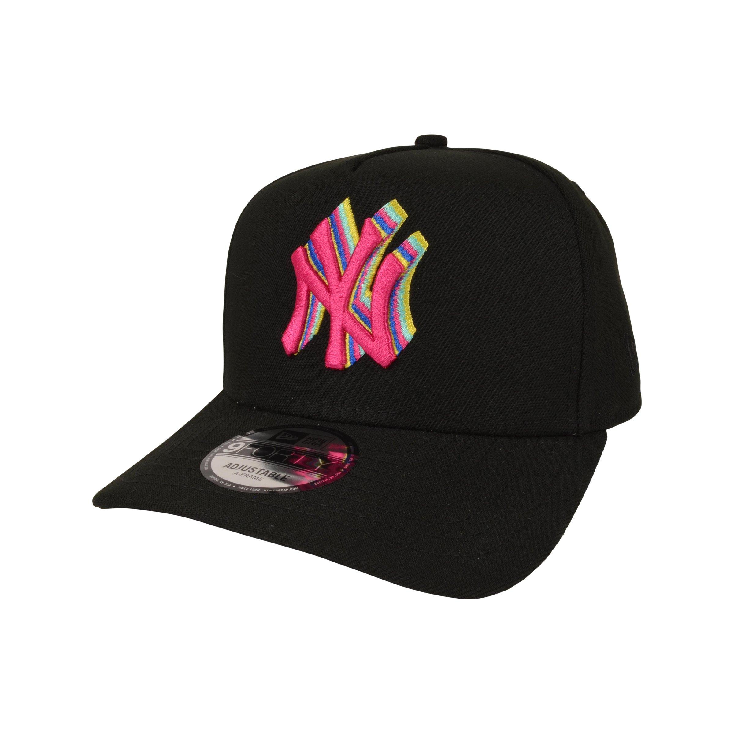 Men's New Era New York Yankees 9FIFTY Tri-Color Logo Snapback-Black - BLACK