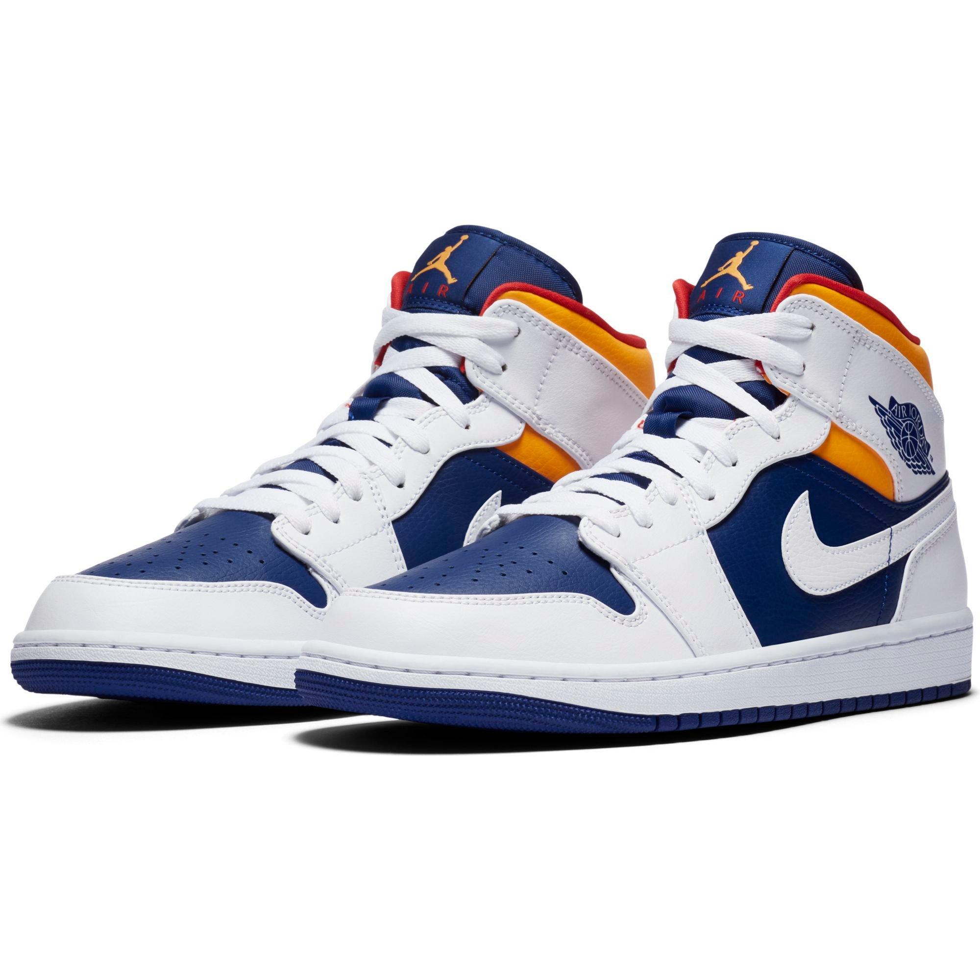 white blue orange jordans