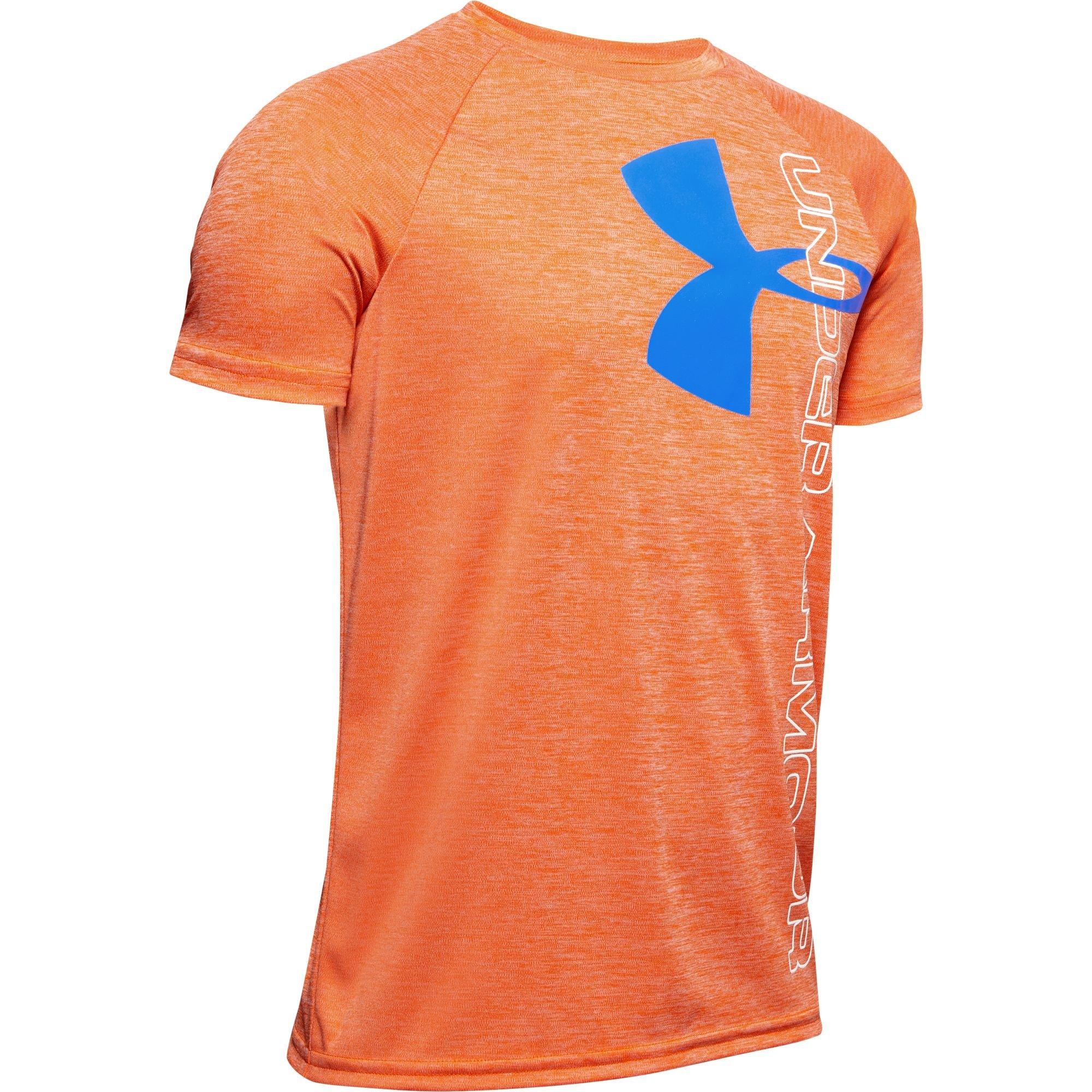 Details about   NWT UNDER ARMOUR Gray and Blue with Orange LOGO Heat Gear s/s SHIRT Toddler 2T
