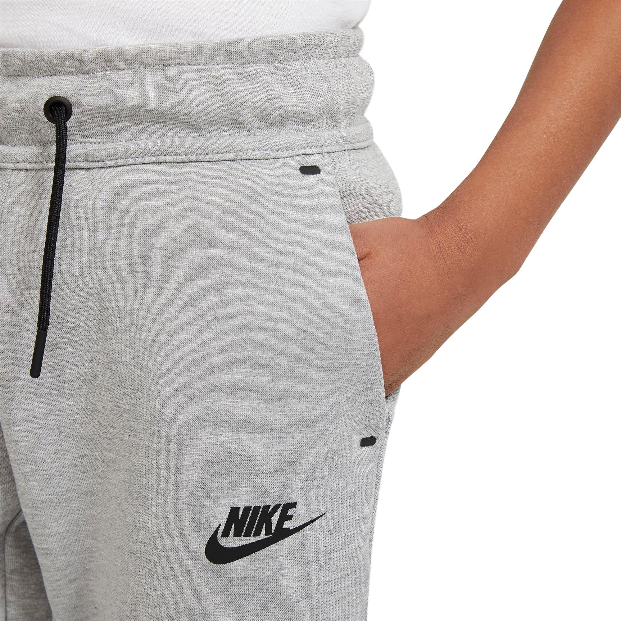 Nike Boys' Sportswear Tech Fleece Jogger Pants in Grey/Anthracite Size Small | Cotton/Polyester/Fleece