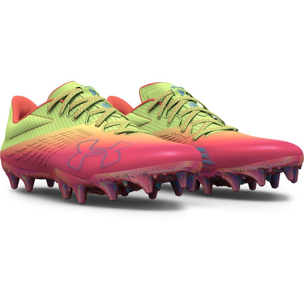 Under armour clearance pink football cleats