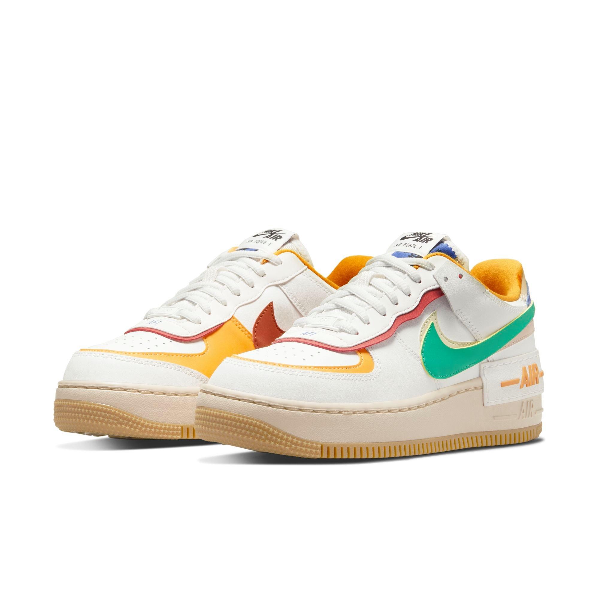 Nike Air Force 1 Shadow Summit White/Neptune Green/Yellow Ochre Women's  Shoe - Hibbett