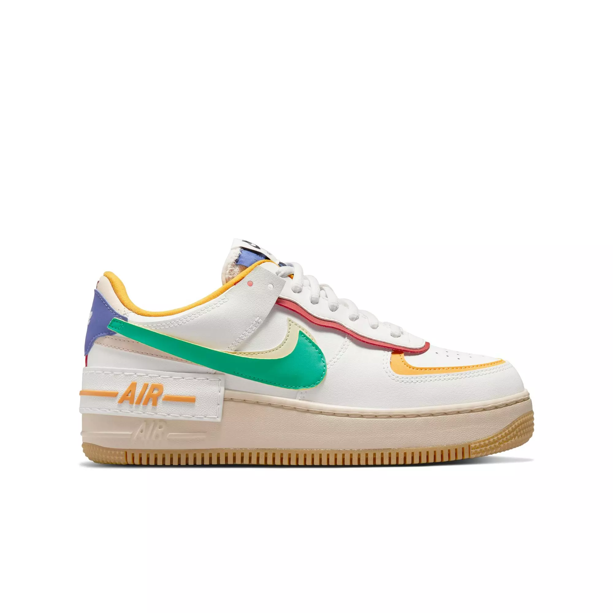 Nike Air Force 1 Shadow "Summit White/Neptune Green/Yellow Ochre" Women's Shoe - WHITE/YELLOW/GREEN