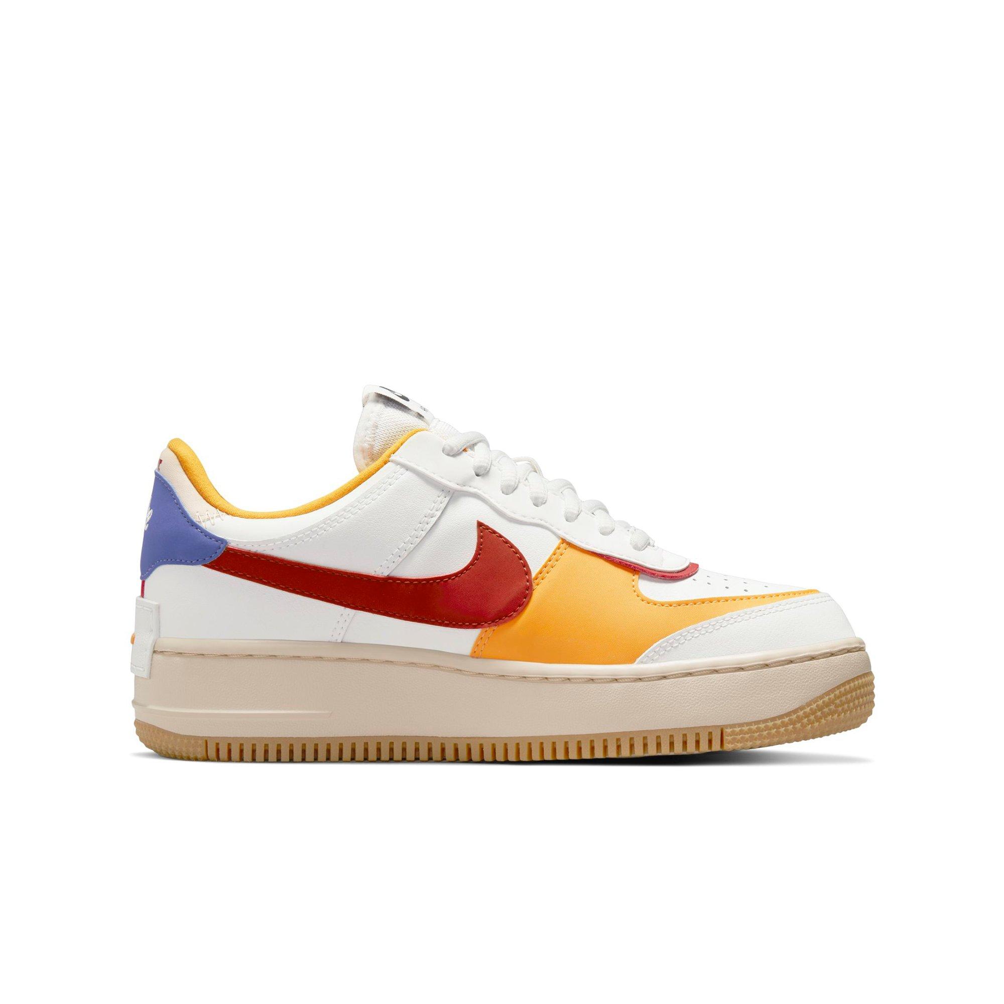 Nike Women's Air Force 1 Shadow Shoes, Size 6, White/Green/Yellow