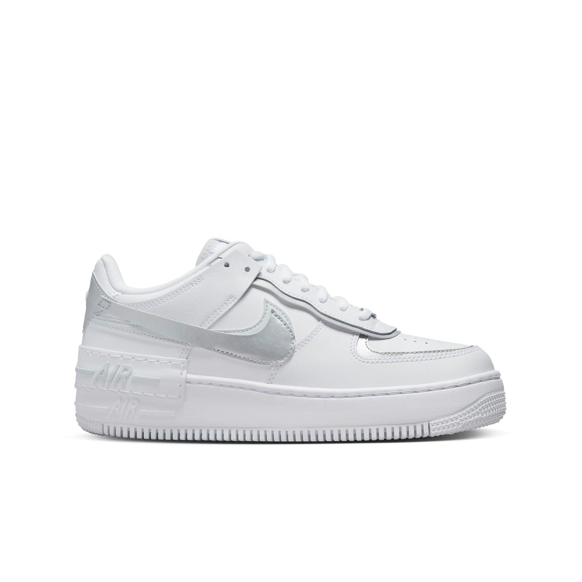 Nike Air Force 1 Shadow White/Metallic Silver/Pure Platinum Women's Shoe  - Hibbett