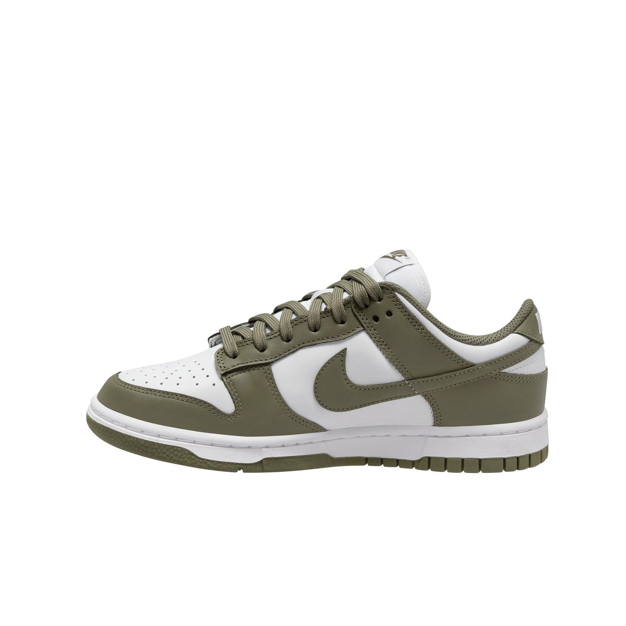 Nike Dunk Low "White/Medium Olive" Women's Shoe - WHITE/BLACK/GREEN Thumbnail View 2