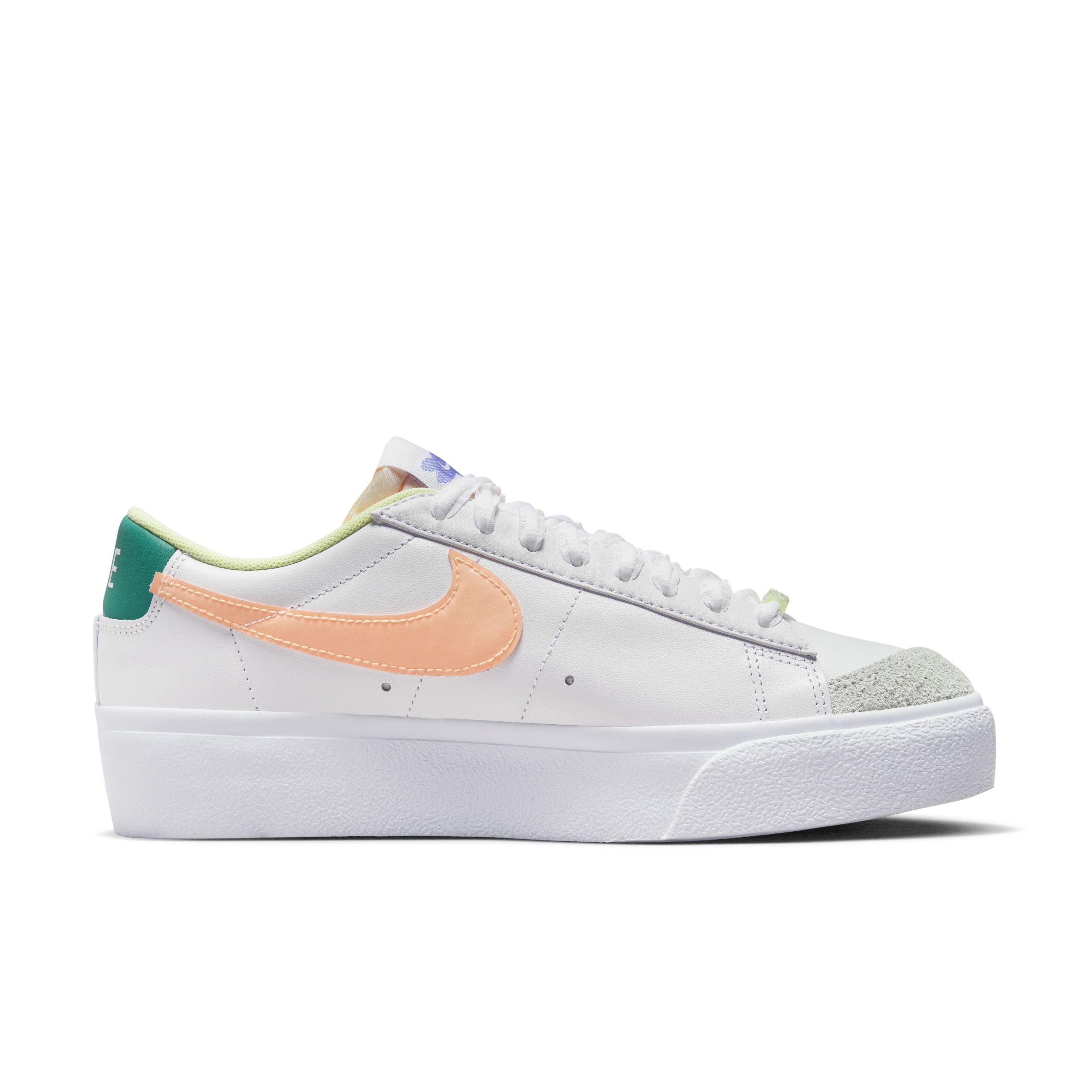Nike Blazer Low Platform "White/Peach Cream/Light Thistle" Women's Shoe - WHITE/MULTI Thumbnail View 1
