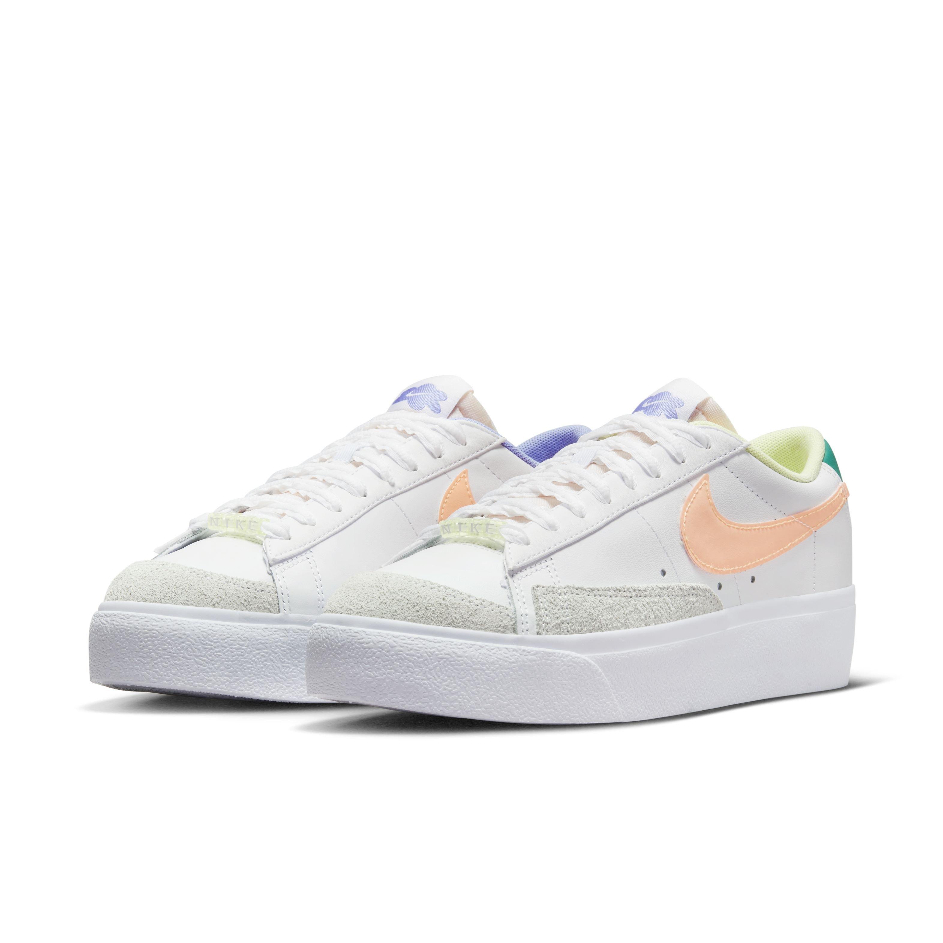 Nike Blazer Low Platform "White/Peach Cream/Light Thistle" Women's Shoe - WHITE/MULTI Thumbnail View 3