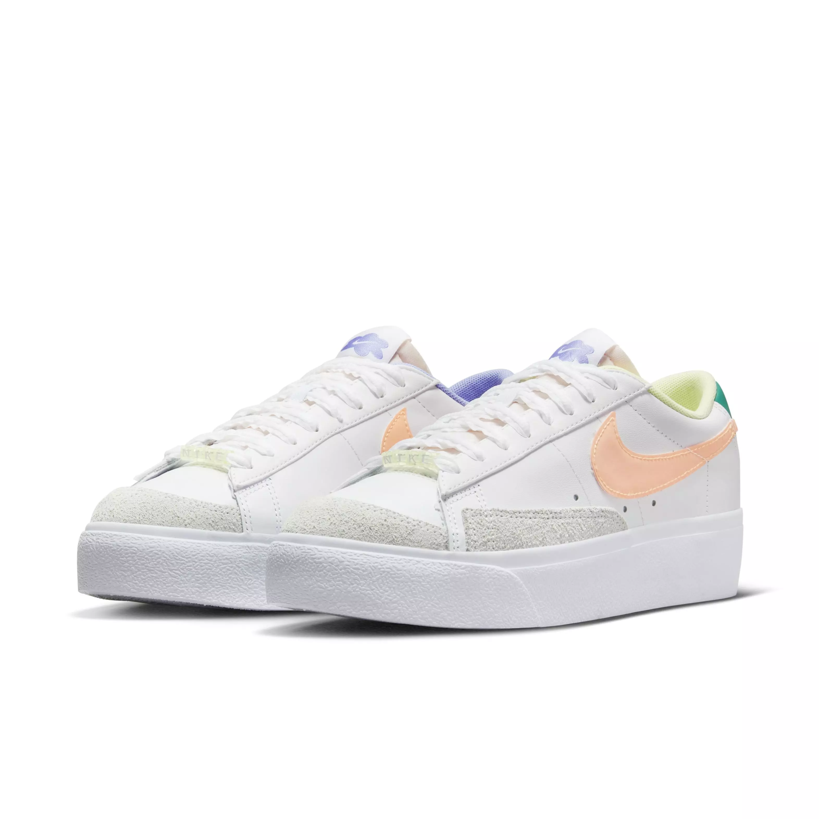 Nike Blazer Low Platform "White/Peach Cream/Light Thistle" Women's Shoe - WHITE/MULTI