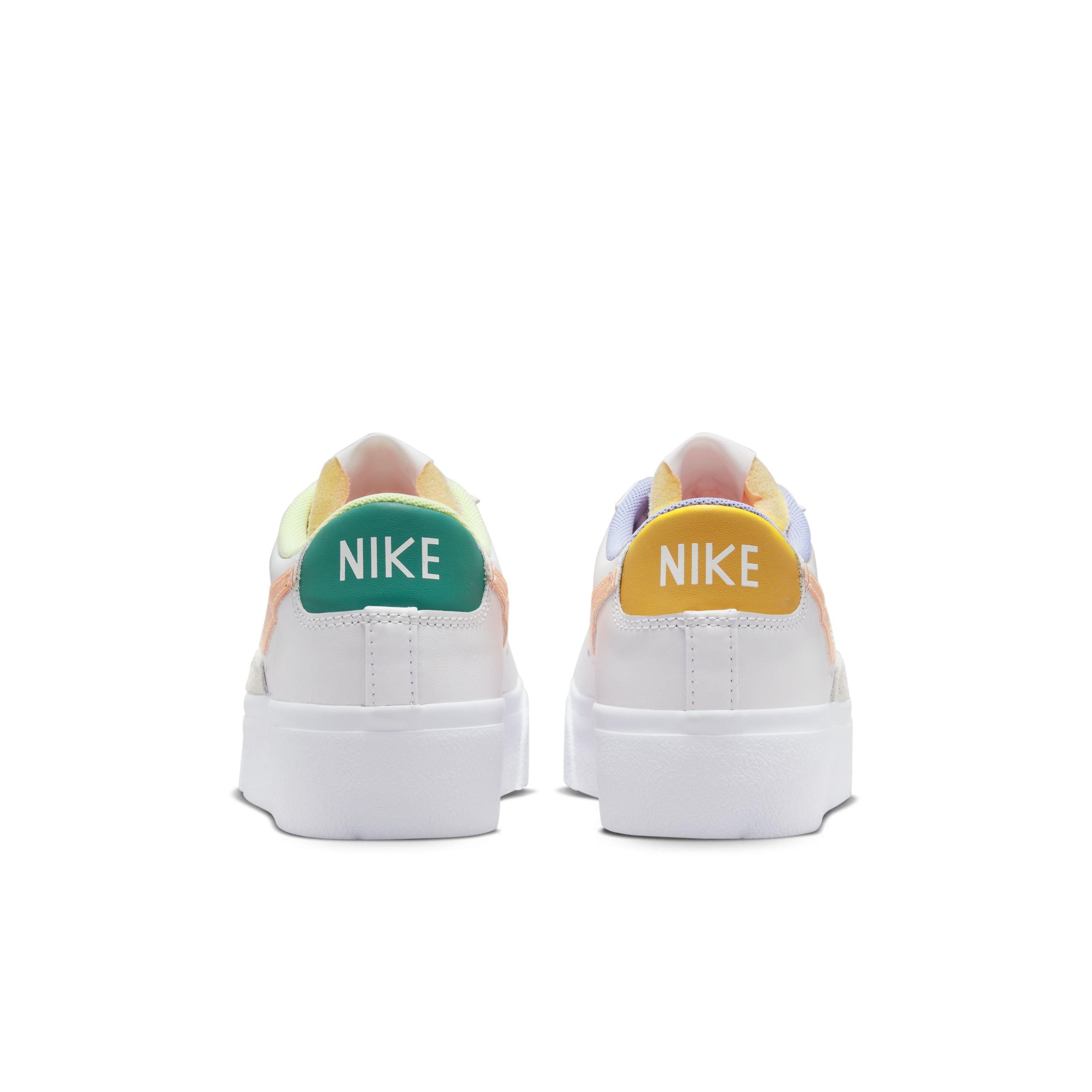 Nike Blazer Low Platform "White/Peach Cream/Light Thistle" Women's Shoe - WHITE/MULTI Thumbnail View 5