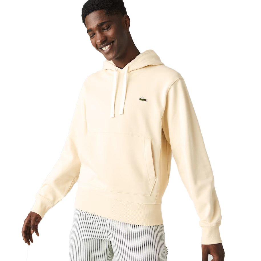 Beige lacoste hoodie hot sale