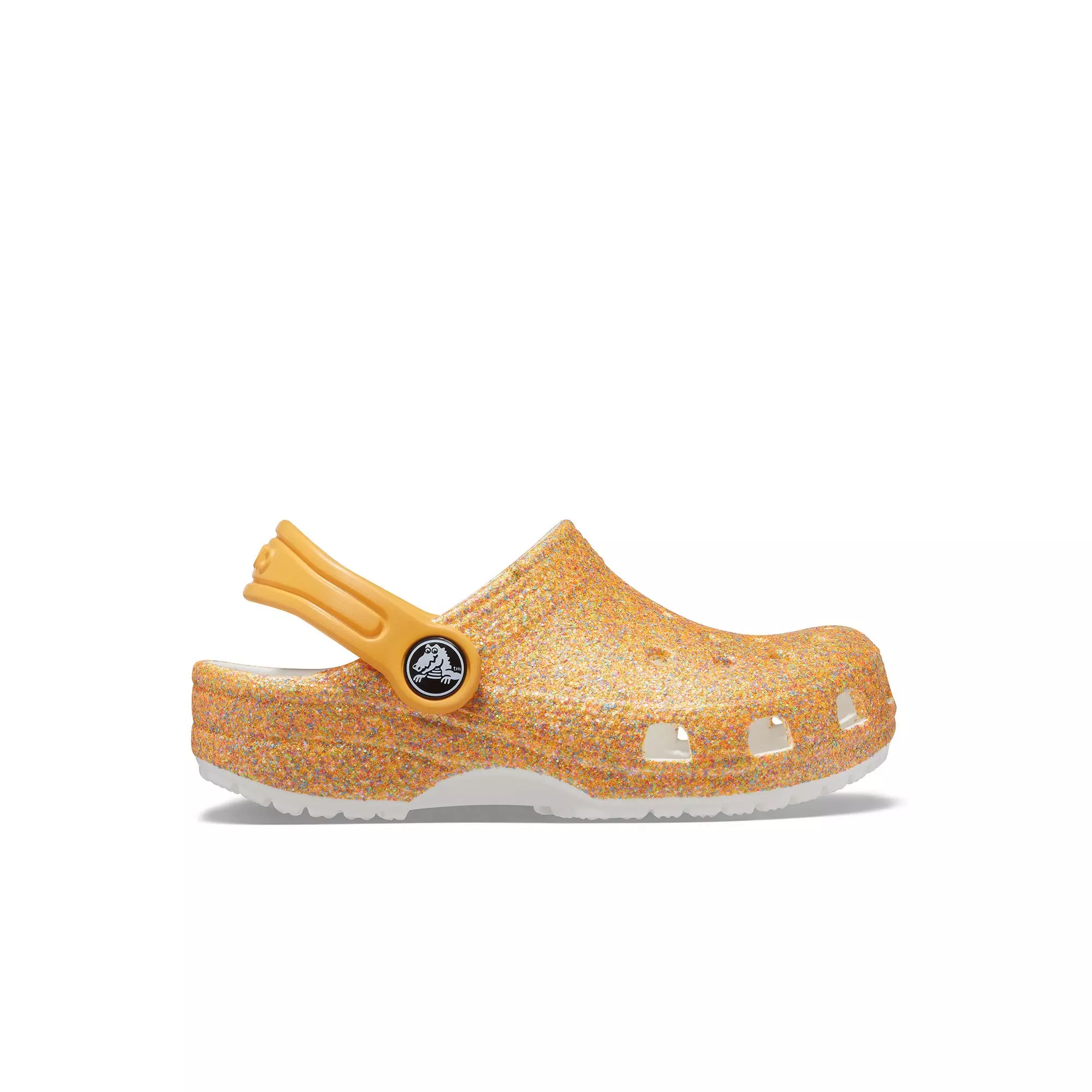 Crocs Classic Glitter "Orange" Preschool Girls' Clog - ORANGE