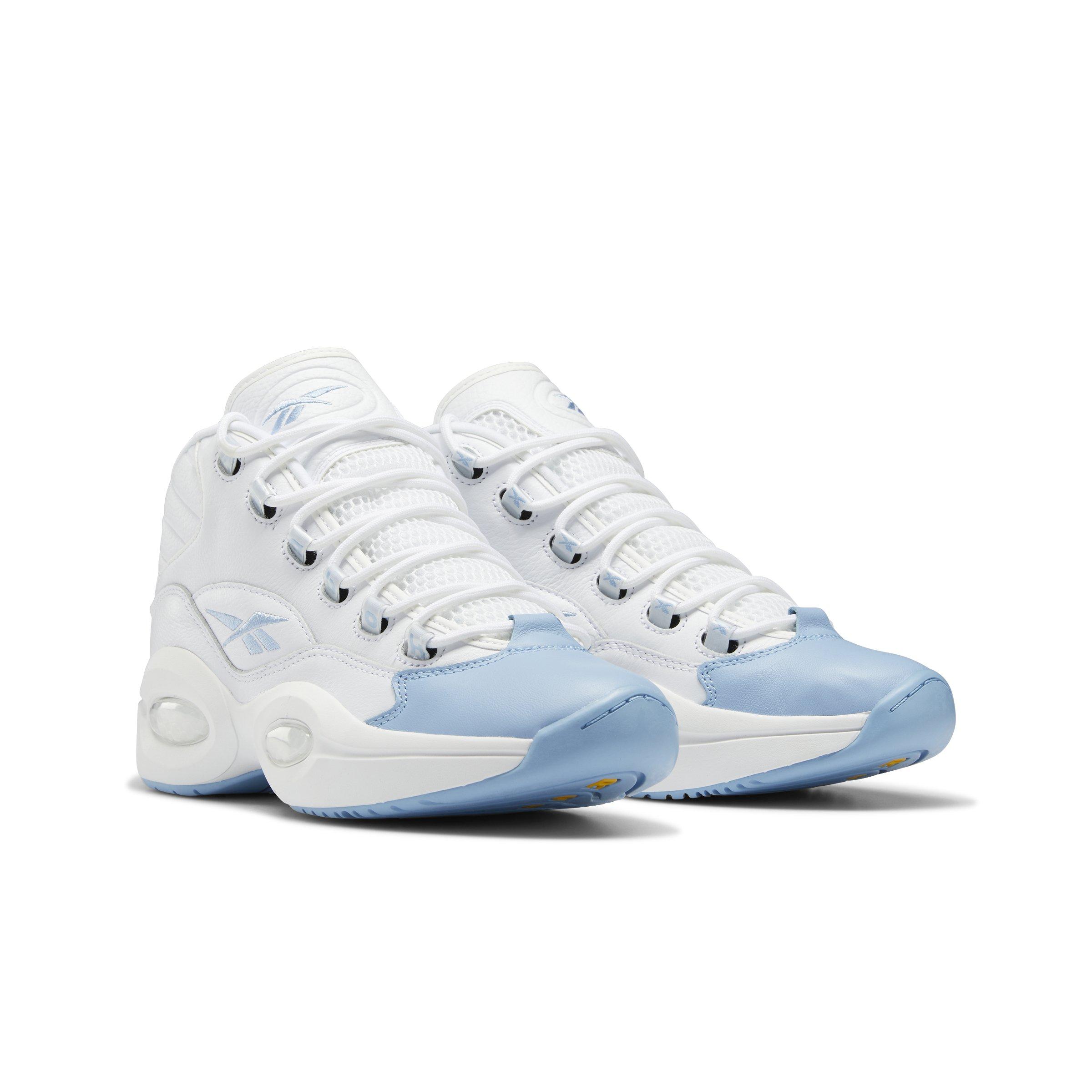 Reebok question mid blue and white online