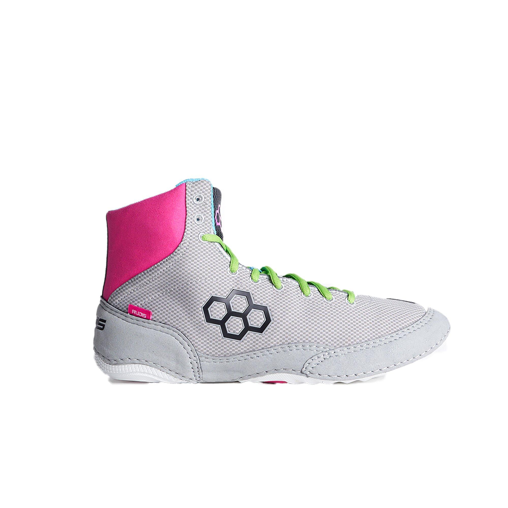 Rudis Colt 2.0 Grey/Magenta/Lime Grade School Boys' Wrestling Shoe -  Hibbett