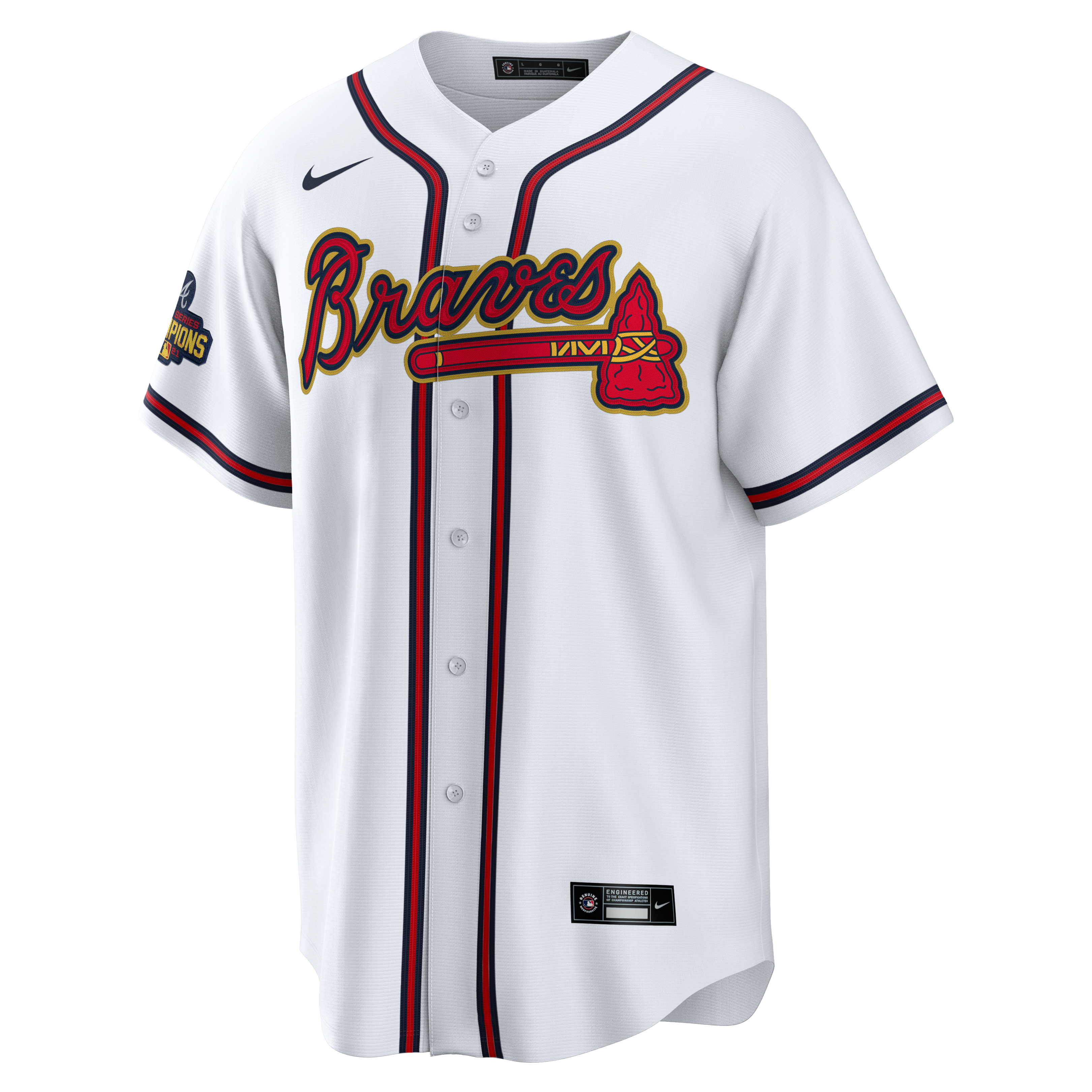 Atlanta Braves Custom Gold Trim 2022 World Champions Jersey – All