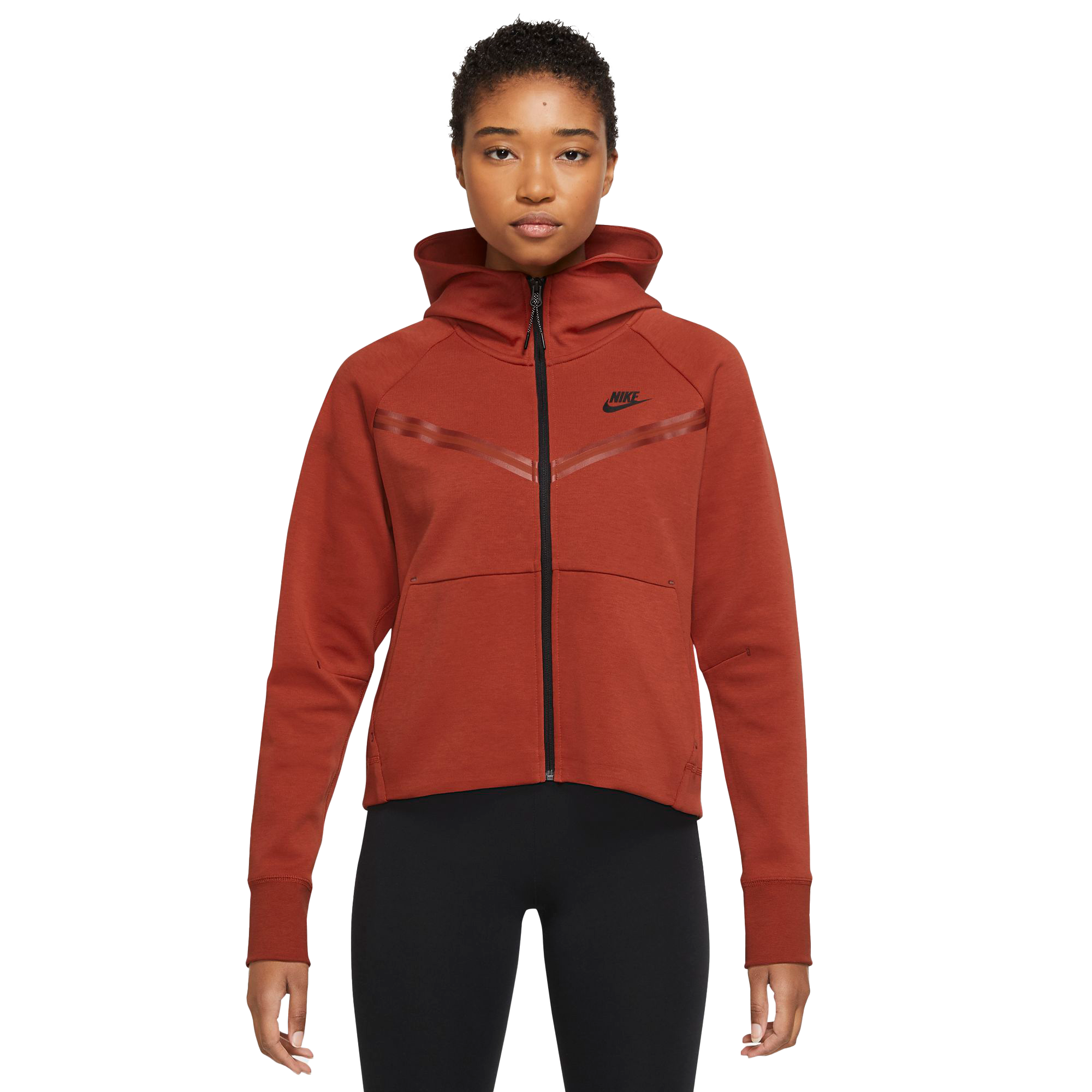 Nike Women\'s Sportswear Tech City Hibbett - Fleece Gear Full-Zip Hoodie-Burgundy | Windrunner
