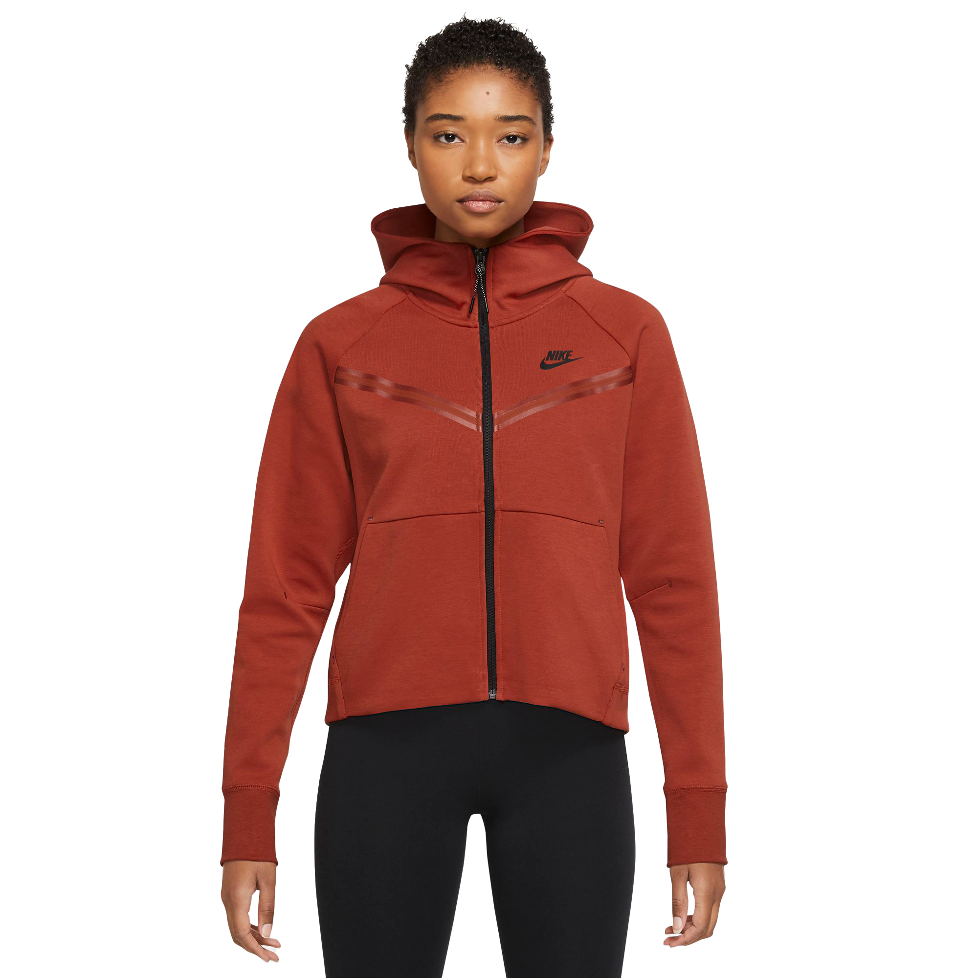 Nike Women's Sportswear Tech Fleece Windrunner Full-Zip Hoodie-Burgundy - BURGUNDY Thumbnail View 1