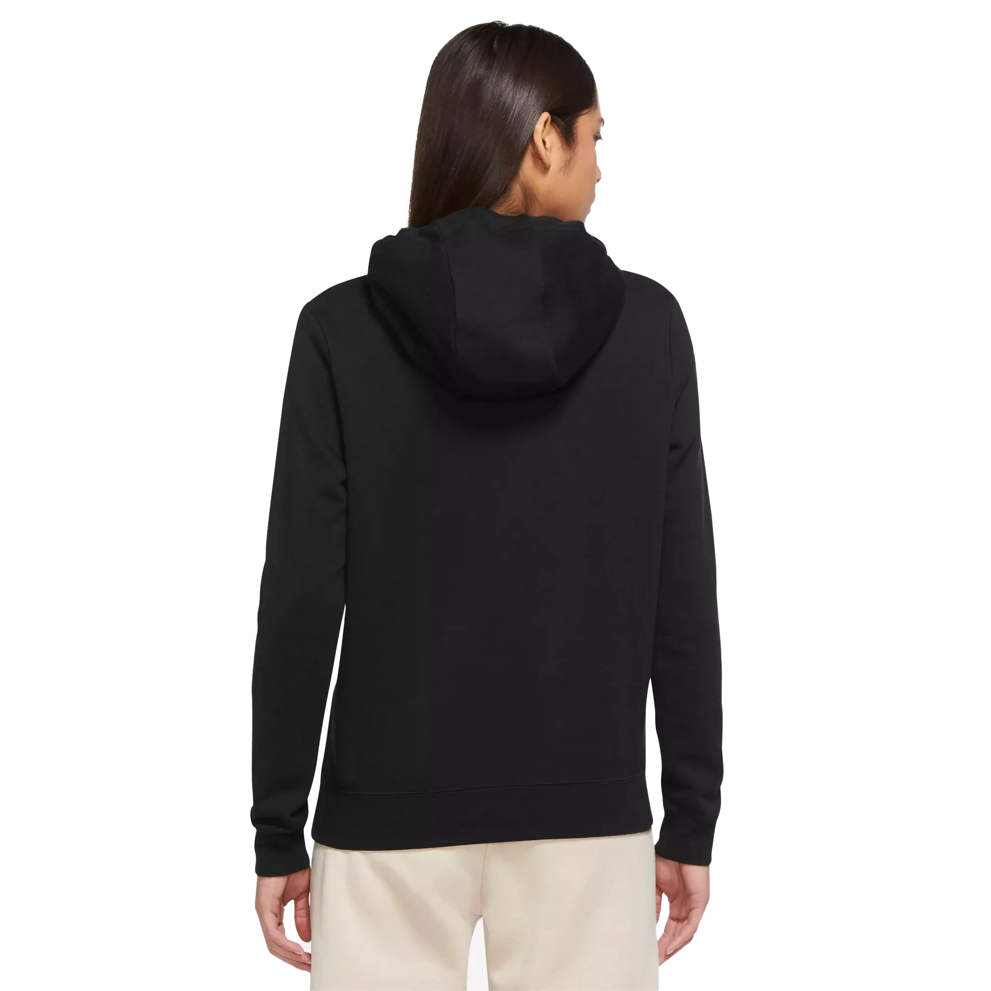 Nike Women's Sportswear Club Fleece Pullover Hoodie-Black/White - BLACK/WHITE