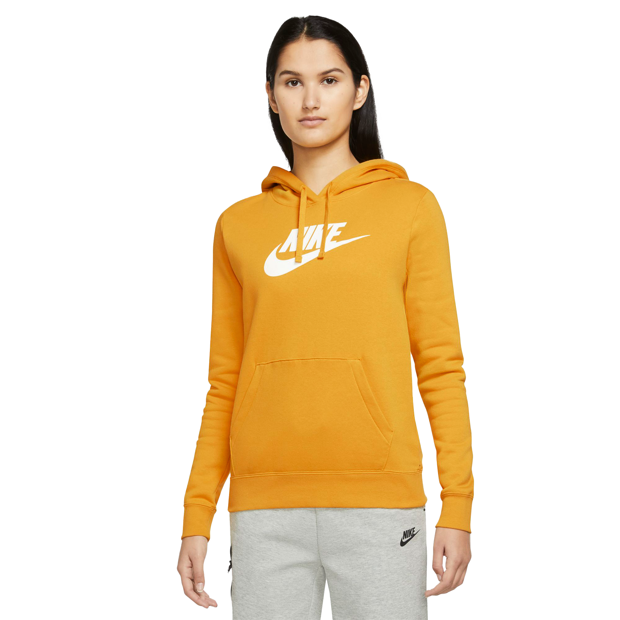 Nike Women s Sportswear Club Fleece Pullover Hoodie Yellow