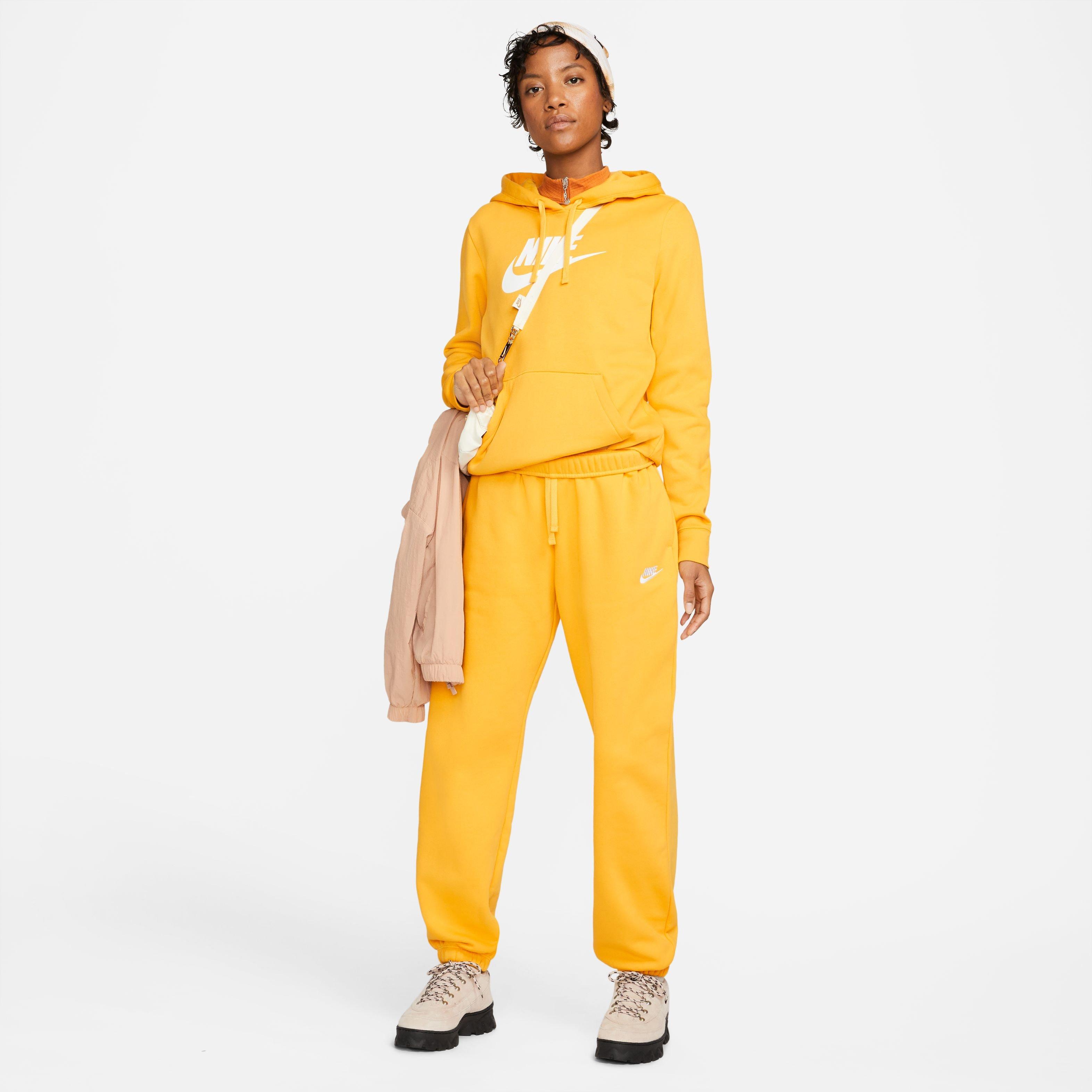 Nike Women's Sportswear Club Fleece Pullover Hoodie-Yellow - YELLOW Thumbnail View 3