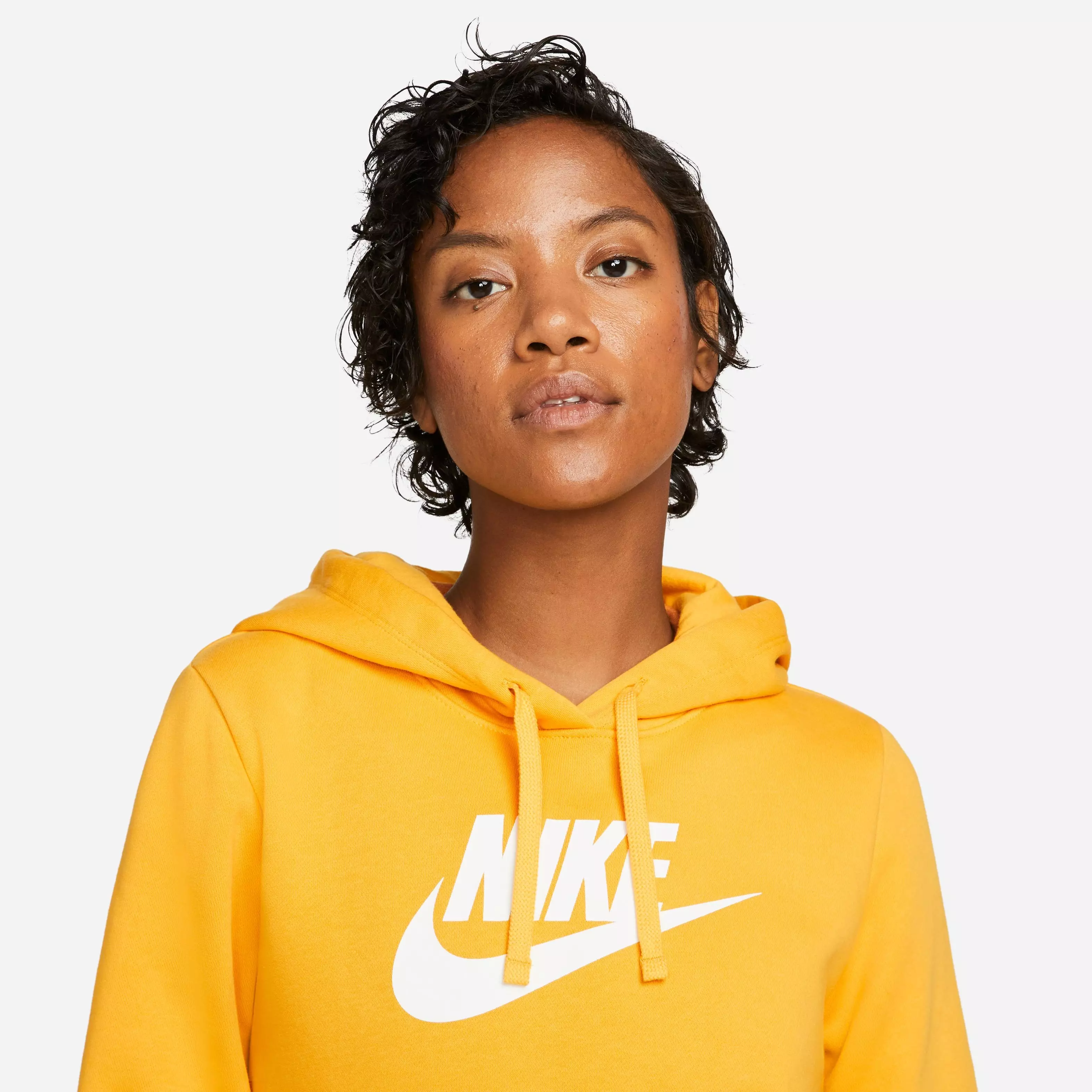 Nike Women's Sportswear Club Fleece Pullover Hoodie-Yellow - YELLOW