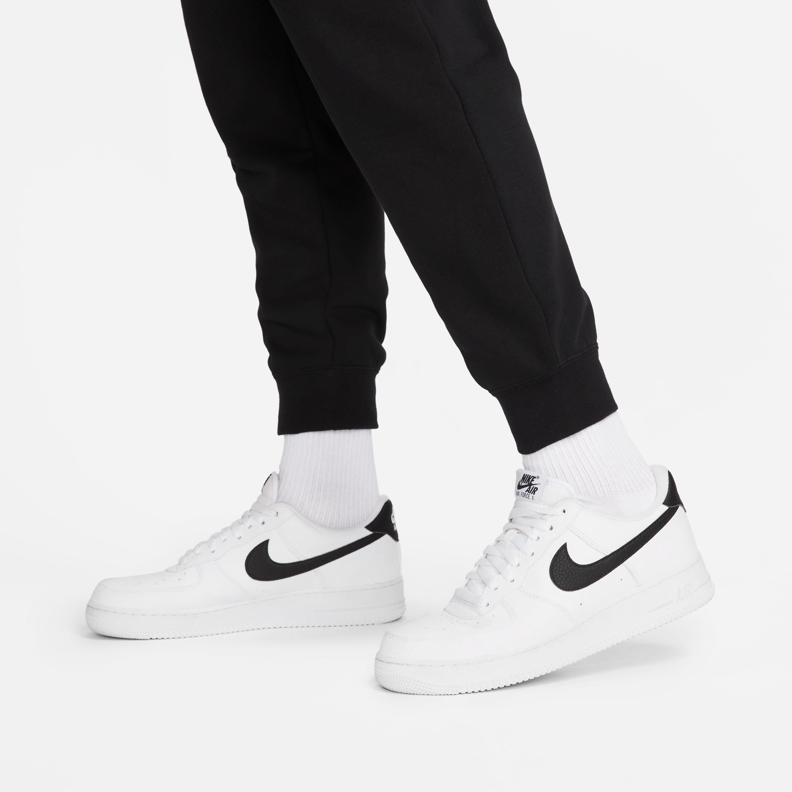 Nike Women's Sportswear Club Fleece Mid-Rise Pants - Black/White - BLACK/WHITE Thumbnail View 8