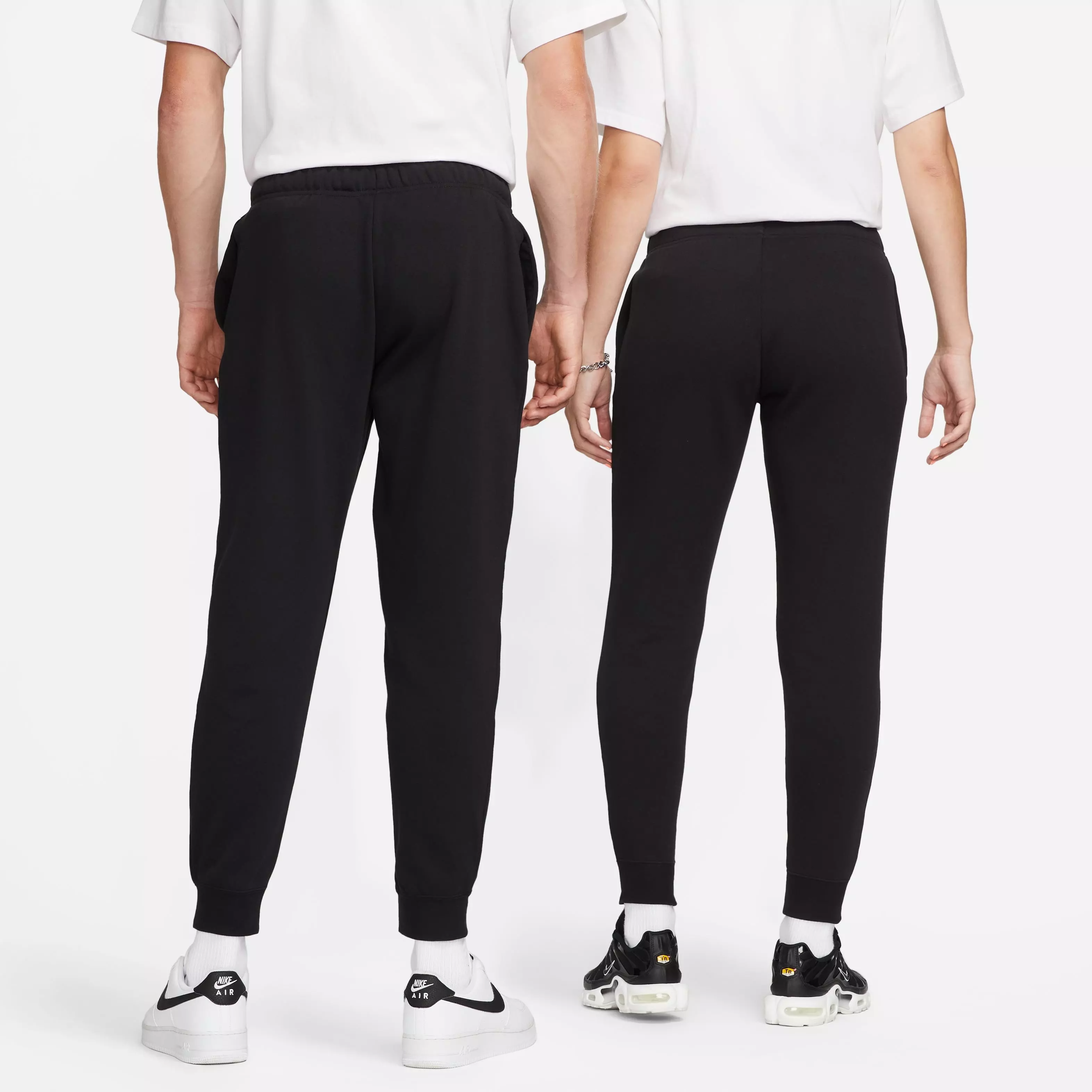 Nike Women's Sportswear Club Fleece Mid-Rise Pants-Black/White - BLACK/WHITE