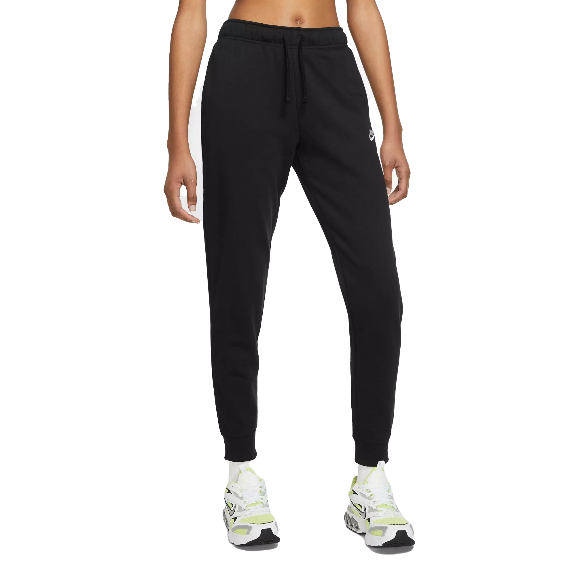 Nike Women's Sportswear Club Fleece Mid-Rise Joggers-White/Black