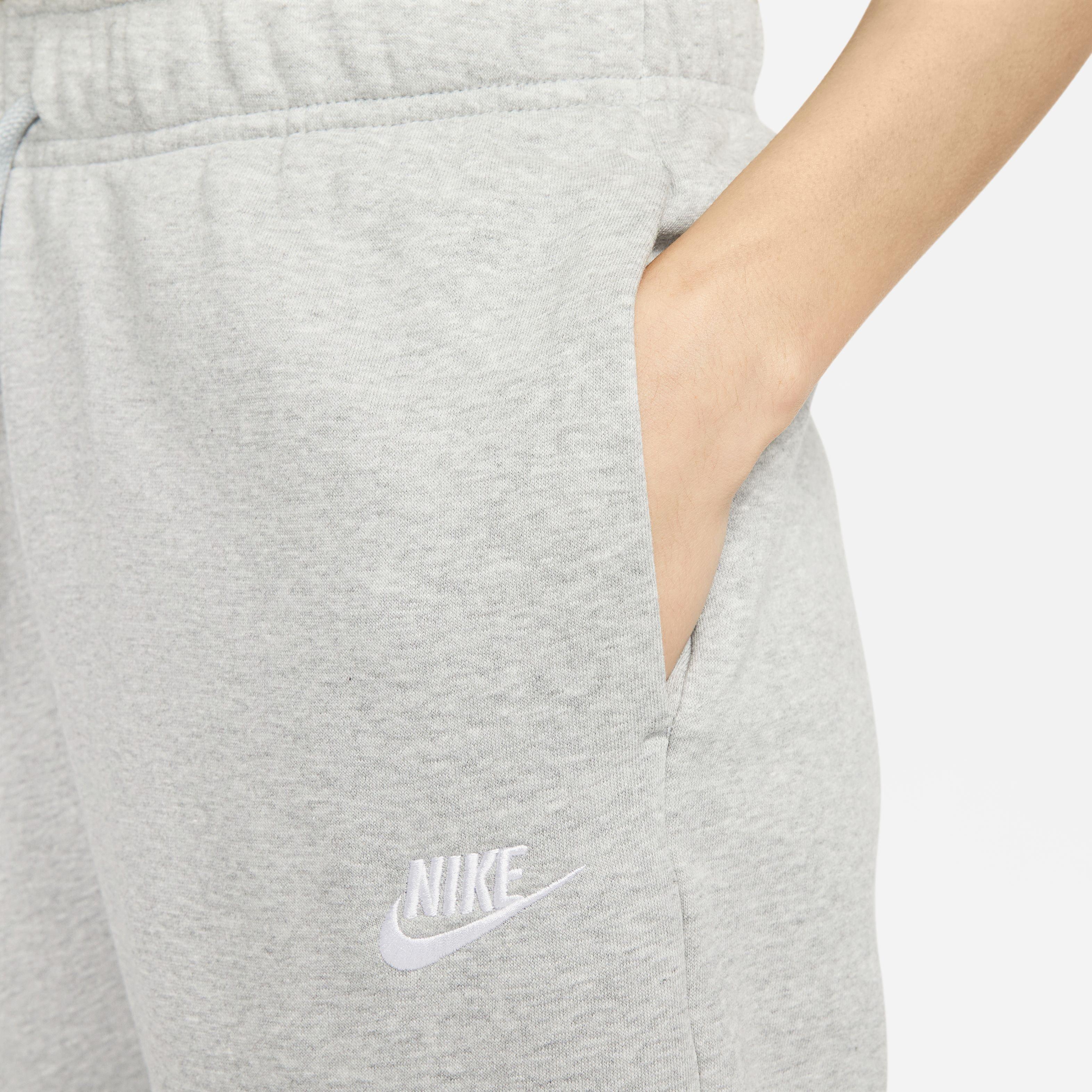 Nike Women's Sportswear Club Fleece Mid-Rise Pants-Dark Grey - DARK GREY Thumbnail View 6