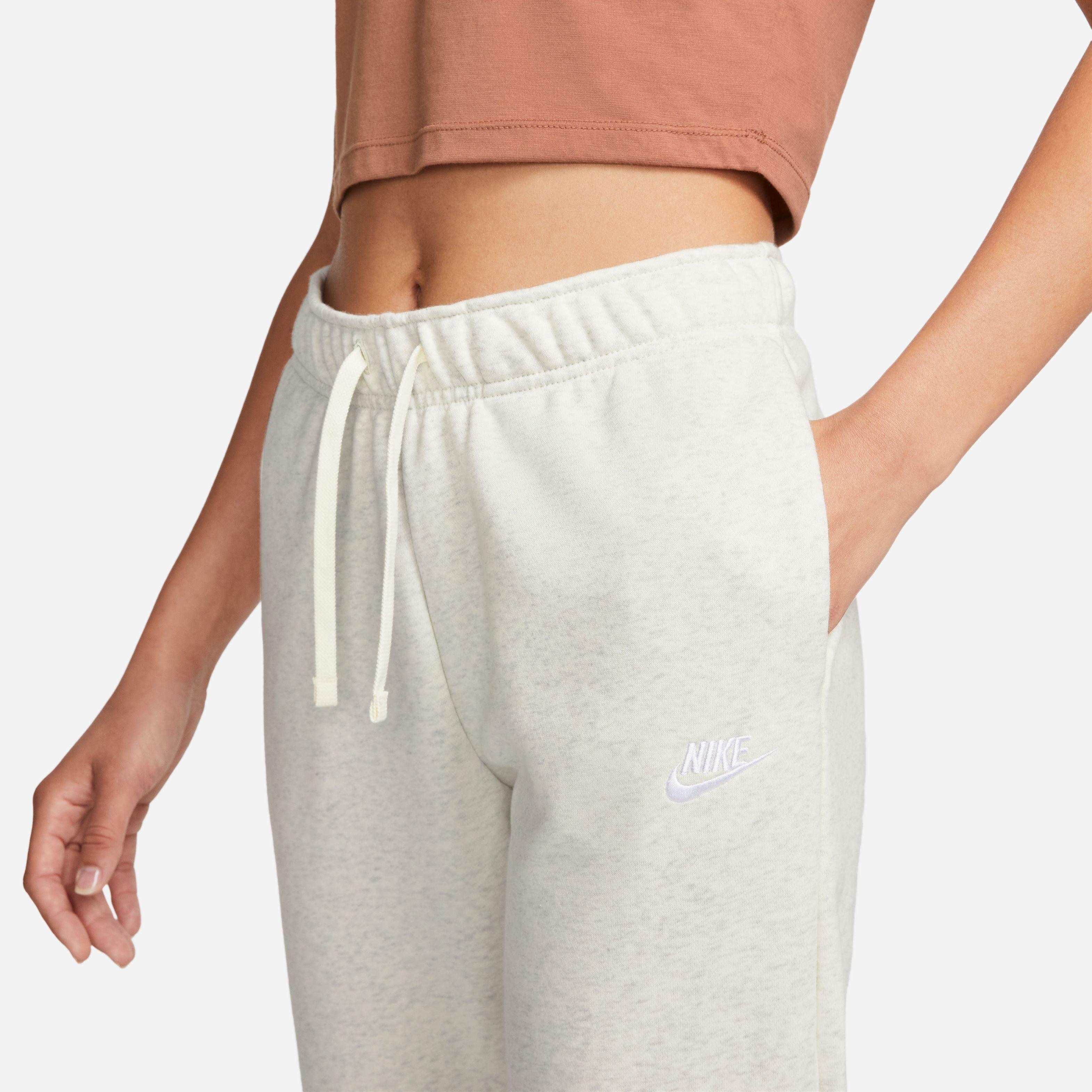 Nike Women's Sportswear Club Fleece Mid-Rise Pants-Cream