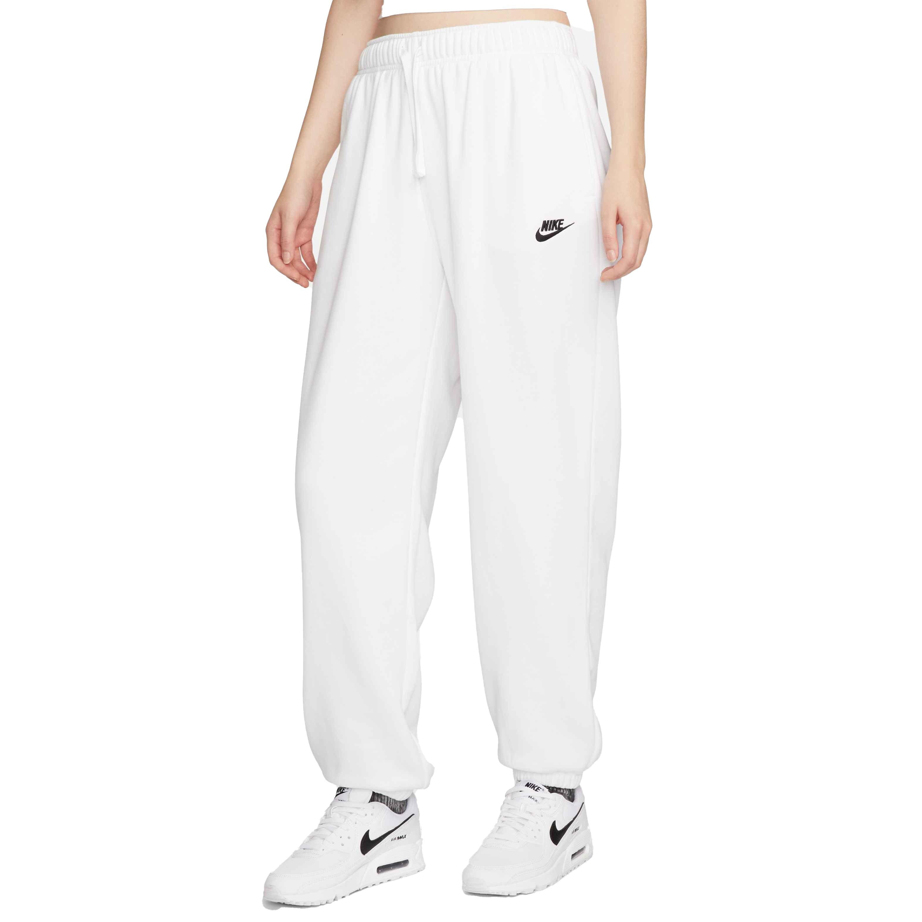 Nike Women's Sportswear Club Fleece Mid-Rise Oversized Sweatpants-White