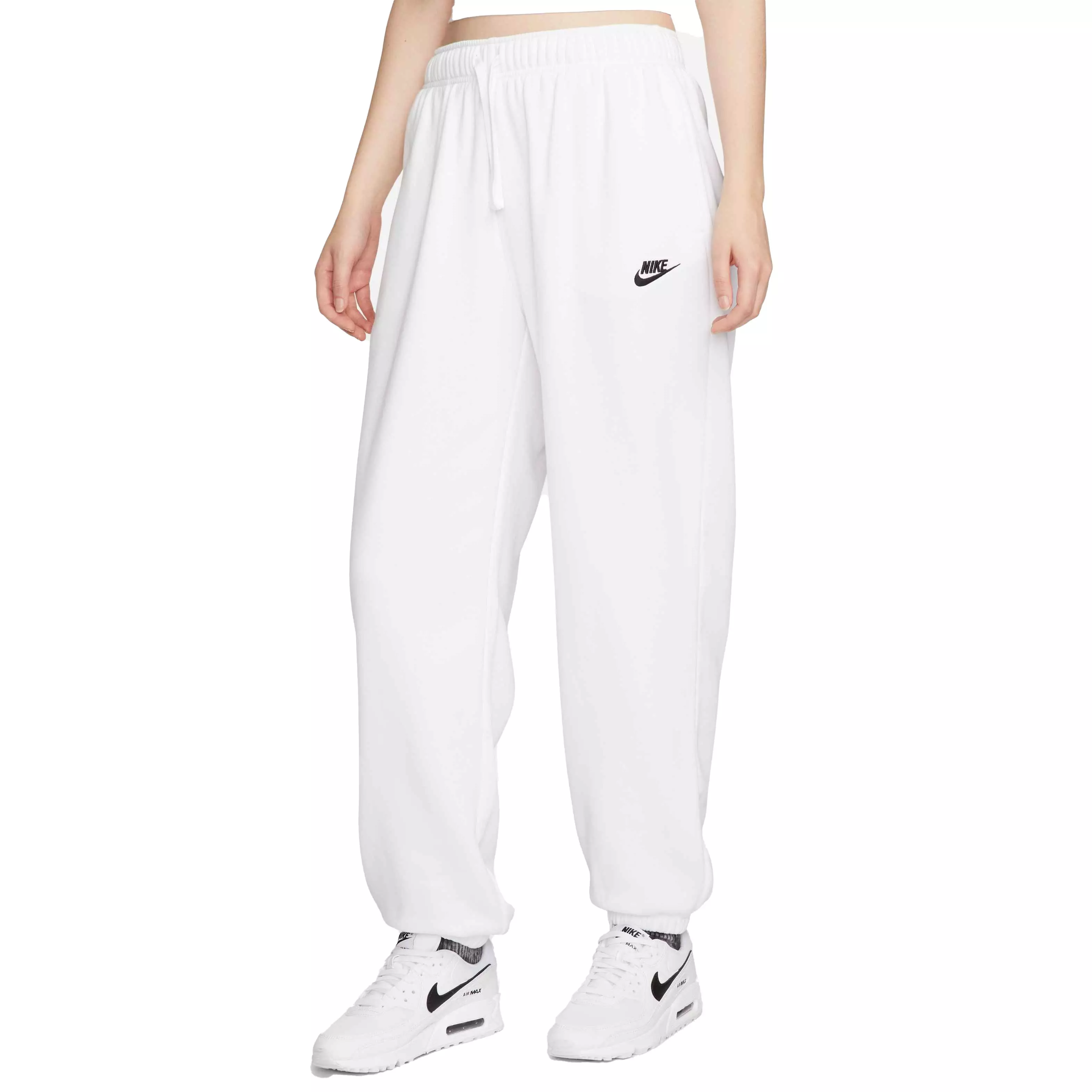 Nike Womens Club Fleece Jogger Sweatpants (White, X-Large