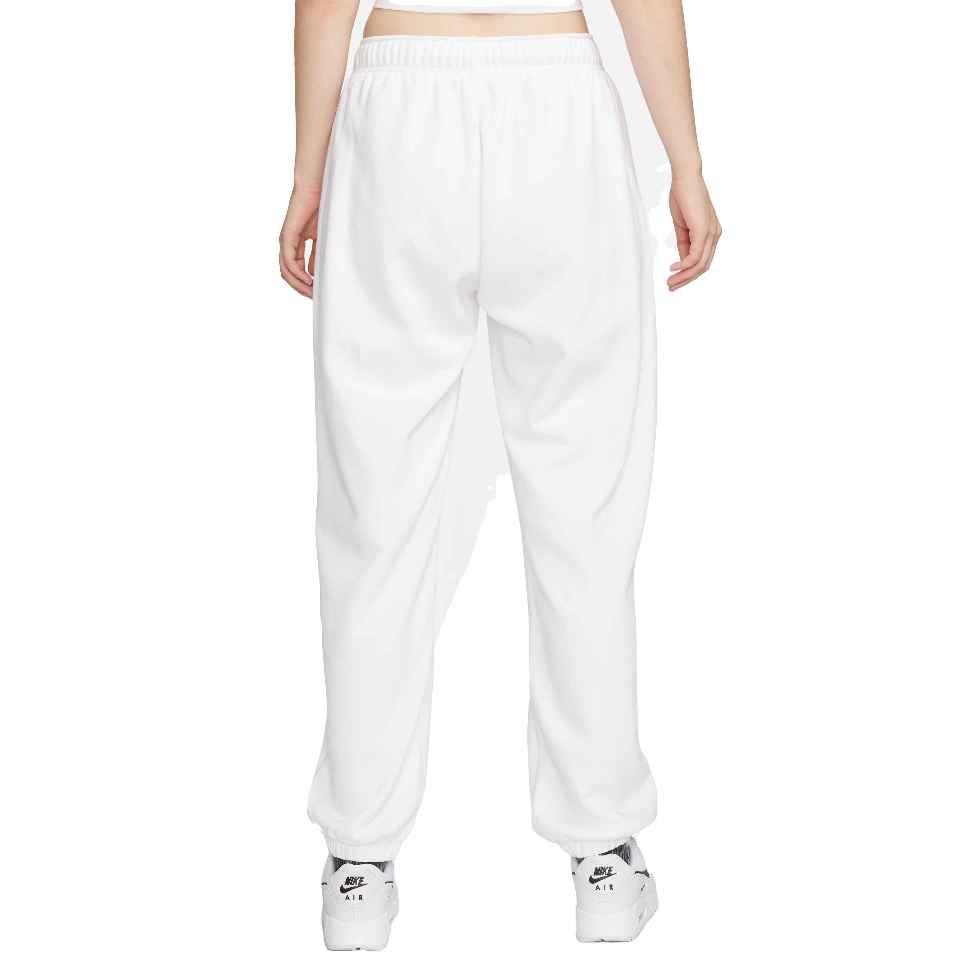 Nike Women's Sportswear Club Fleece Mid-Rise Wide-Leg Sweatpants - White