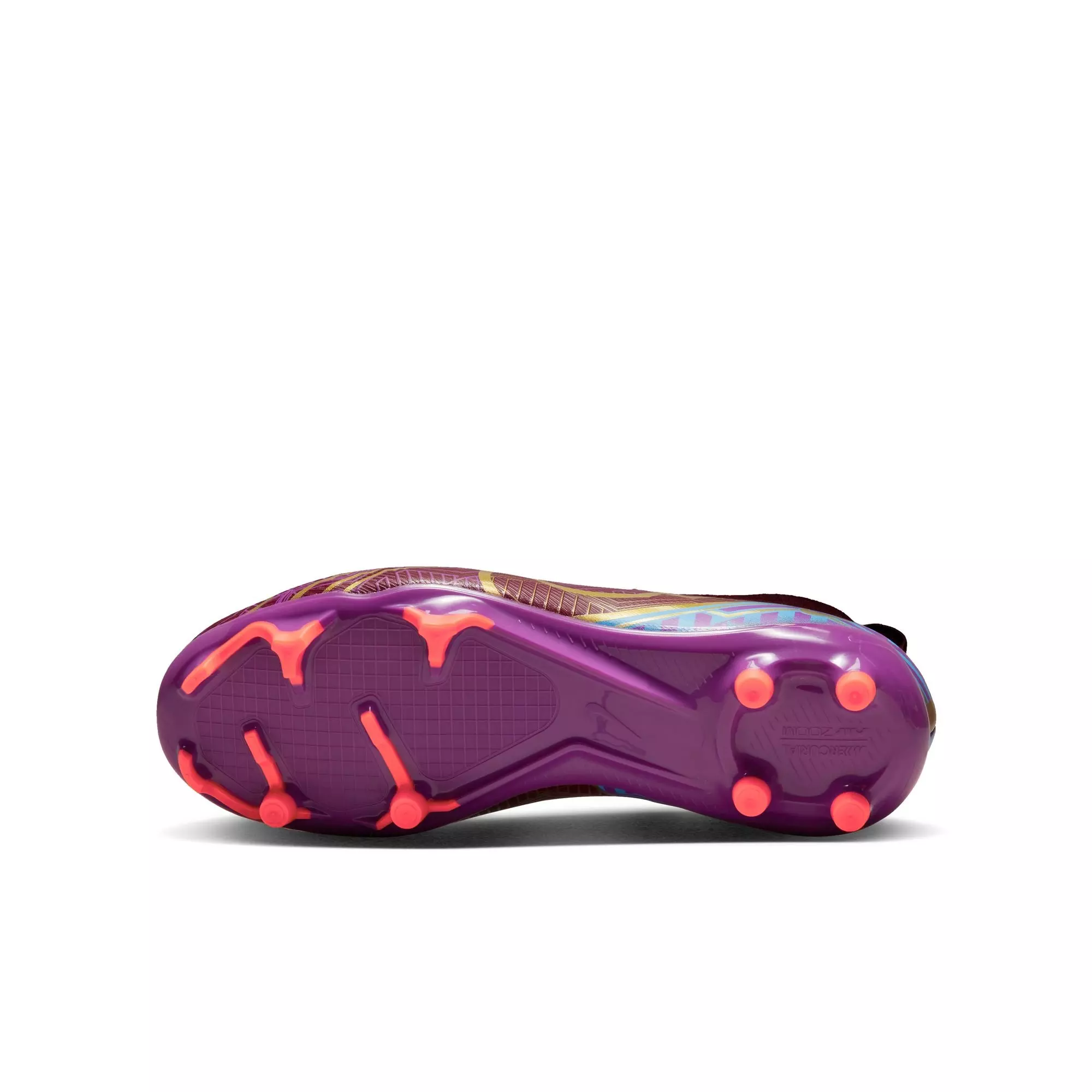 Nike JR Zoom Superfly 9 Academy KM FG/MG "Dark Beetroot/Metallic Vivid Gold" Grade School Kids' Soccer Cleat - RED/GOLD