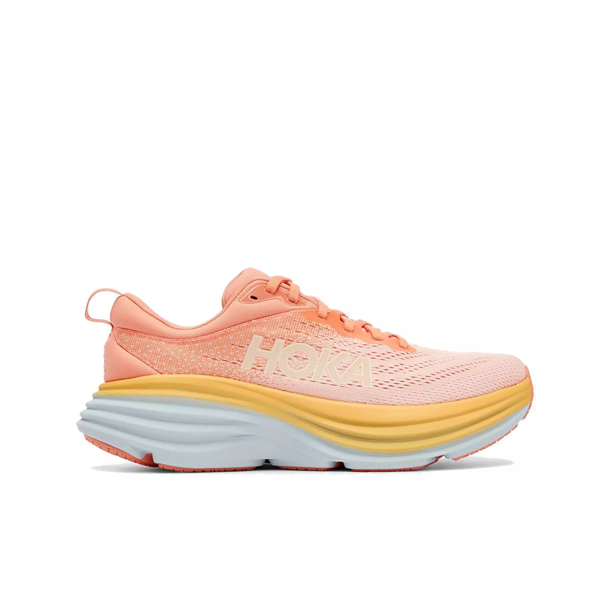 Hoka Bondi 8 "Pink/Orange/White" Women's Running Shoe - PINK/WHITE