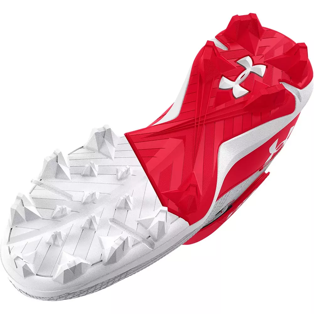 Under Armour Harper 7 Mid RM "Red/White" Grade School Boys' Baseball Cleat - RED/WHITE