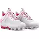 Under Armour Glyde RM "White/Pink" Preschool Girls' Softball Cleat - WHITE/PINK Thumbnail View 5
